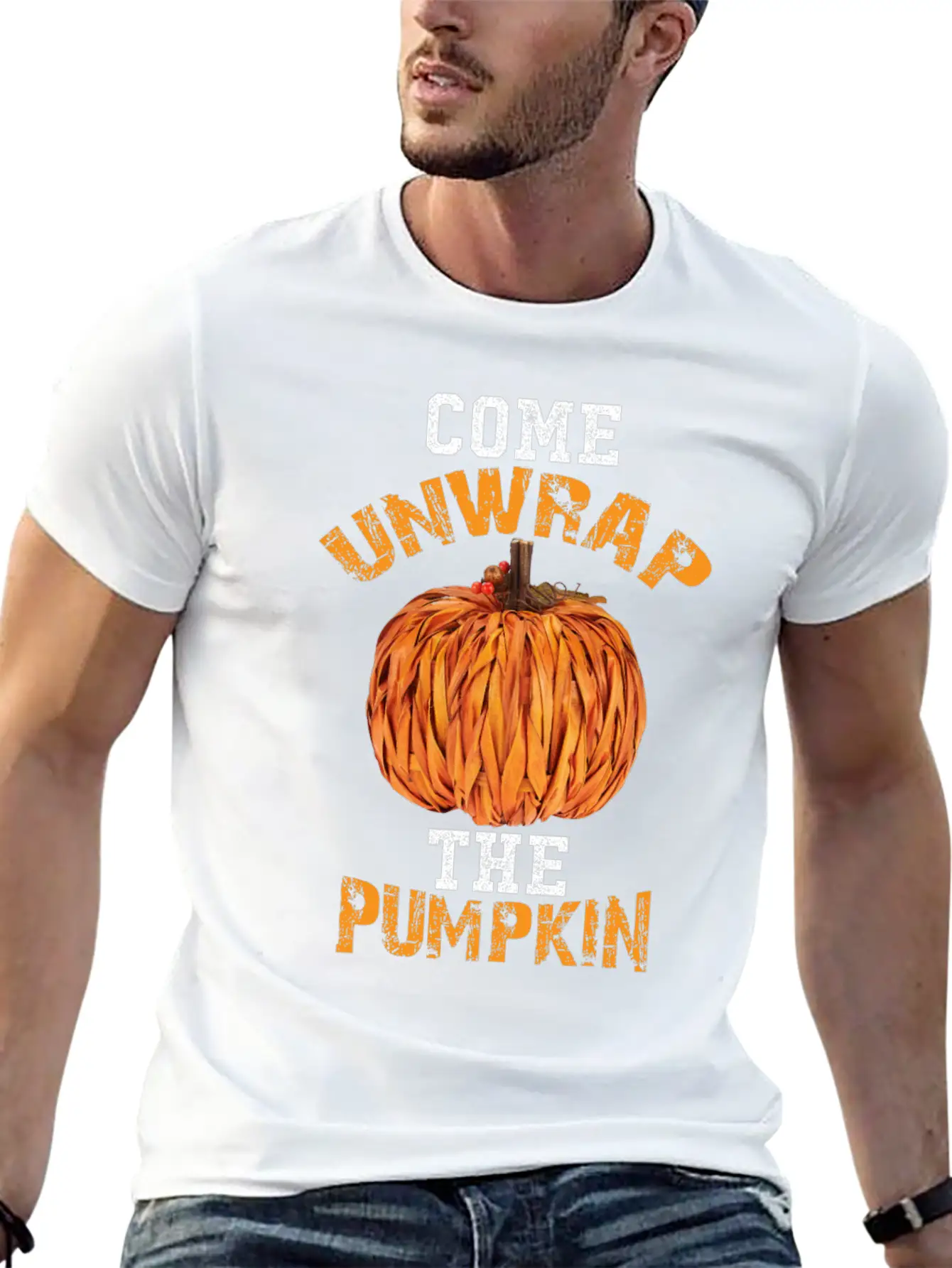 Come Unwrap The Pumpkin Essential Cotton Tee For Daily Outfits – Unisex Style