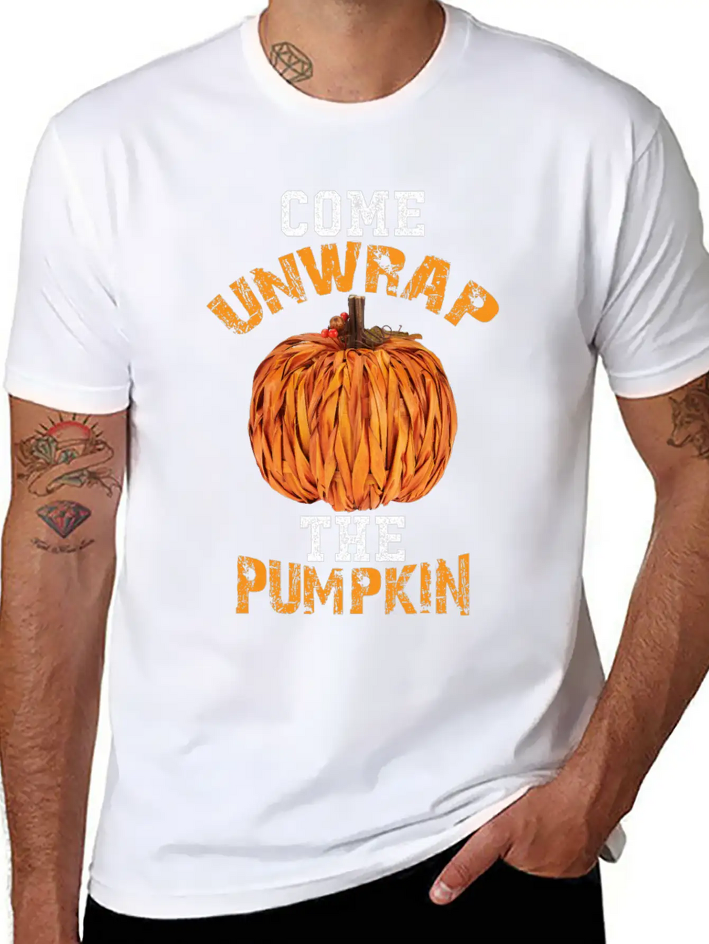 Come Unwrap The Pumpkin Essential Cotton Tee For Daily Outfits – Unisex Style