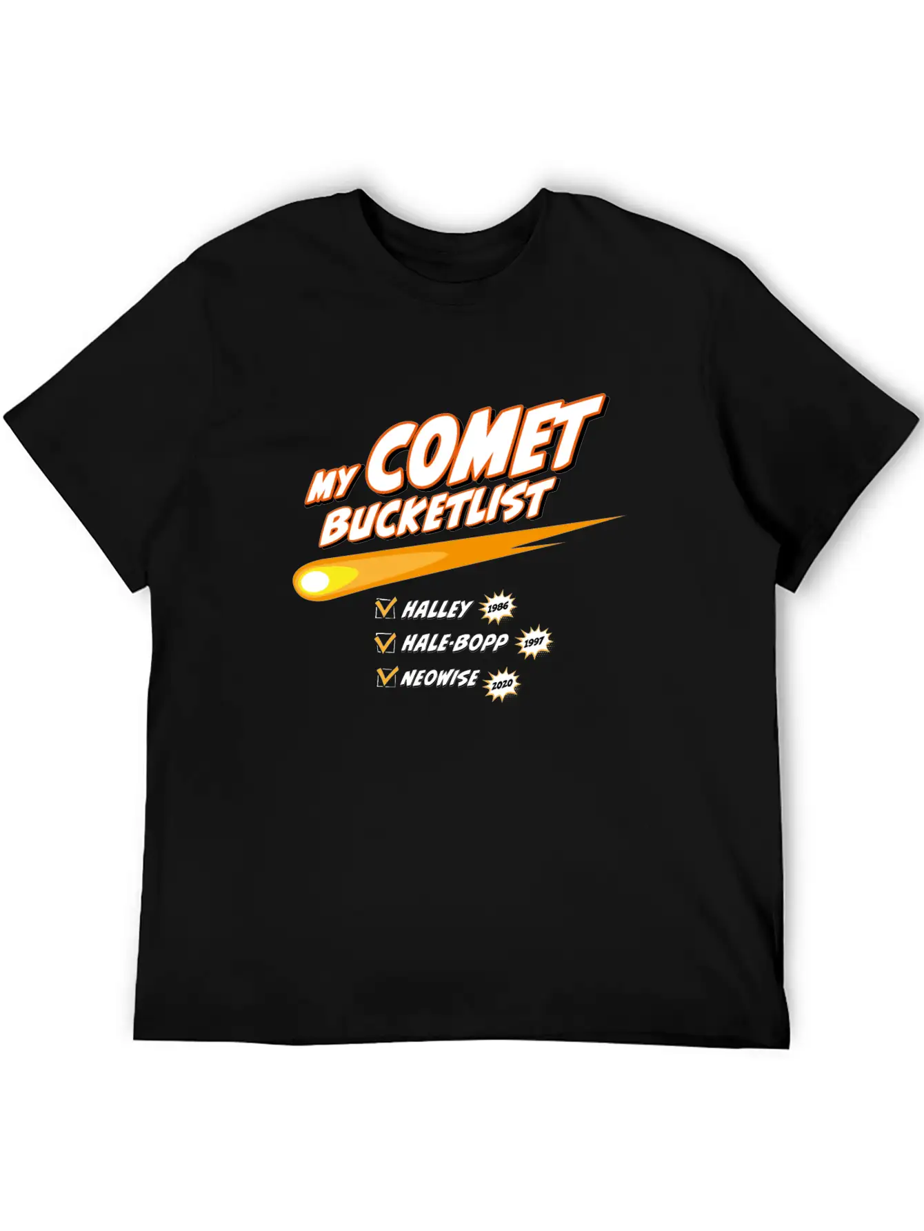 Comet Bucketlist | Funny Space Design Classic Cotton Tee – Unisex Comfort For Any Season