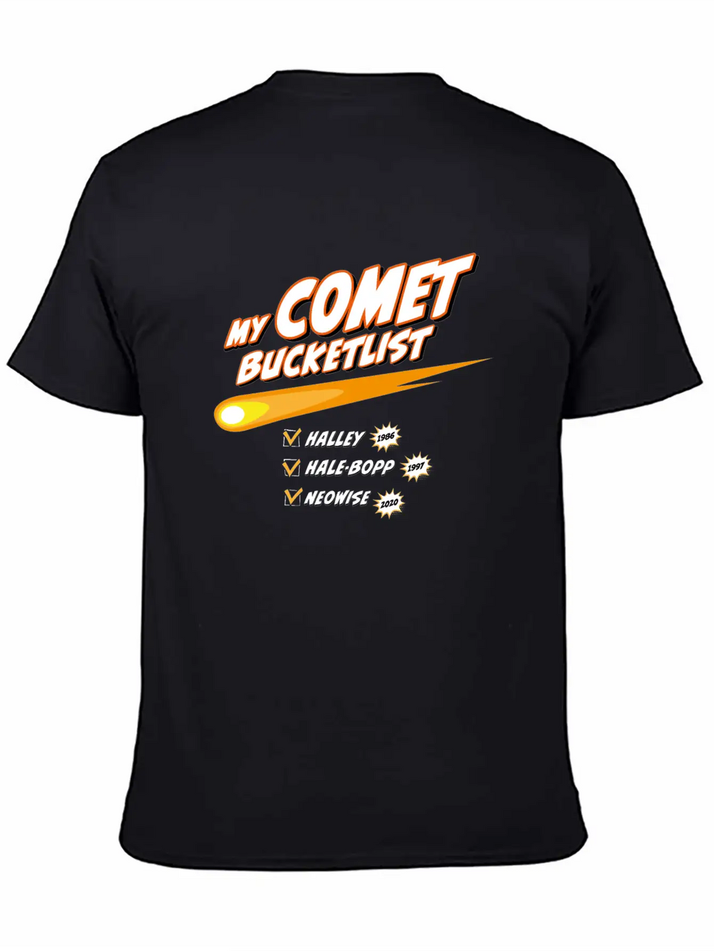 Comet Bucketlist | Funny Space Design Classic Cotton Tee – Unisex Comfort For Any Season
