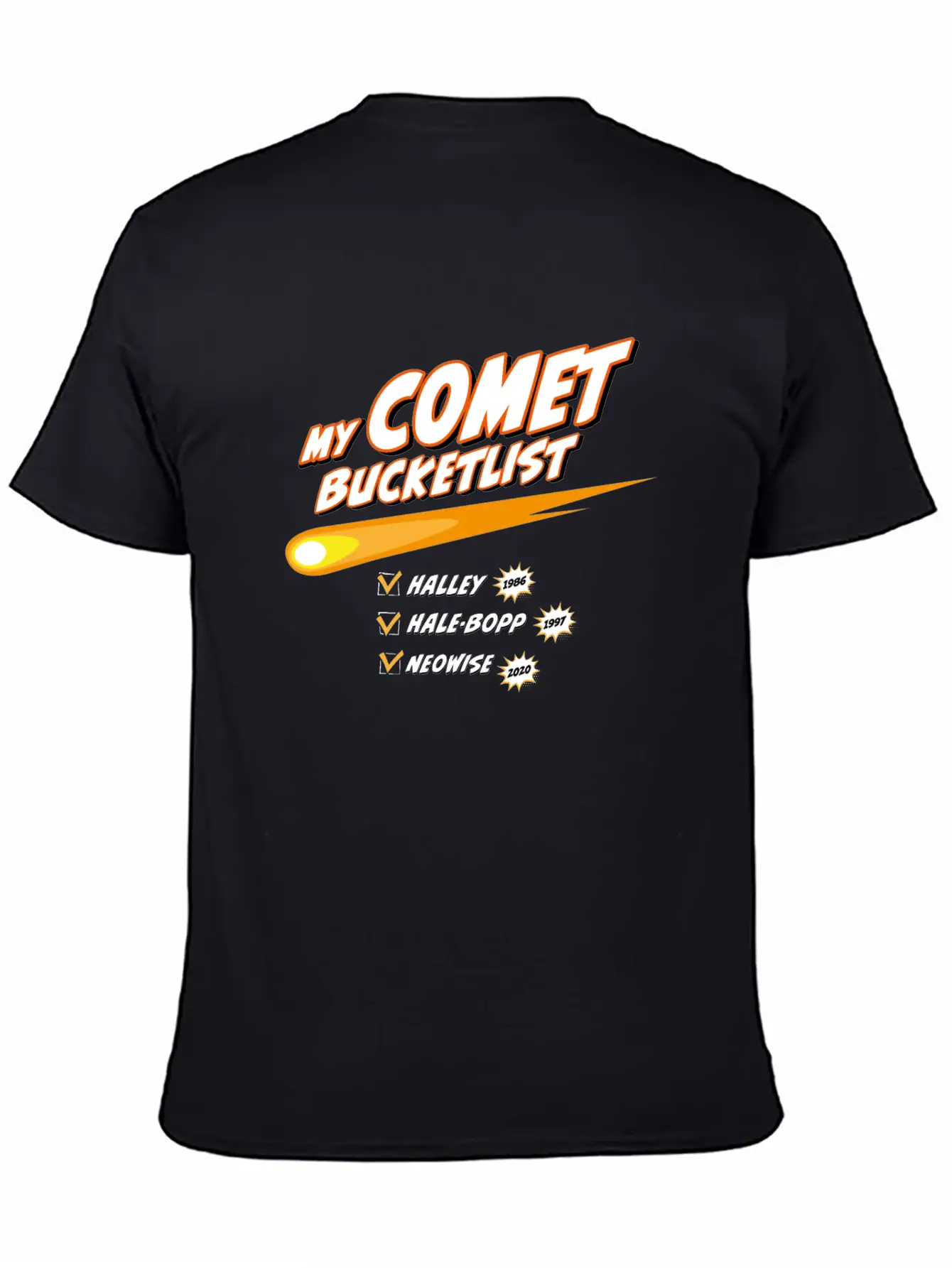 Comet Bucketlist | Funny Space Design Classic Cotton Tee – Unisex Comfort For Any Season