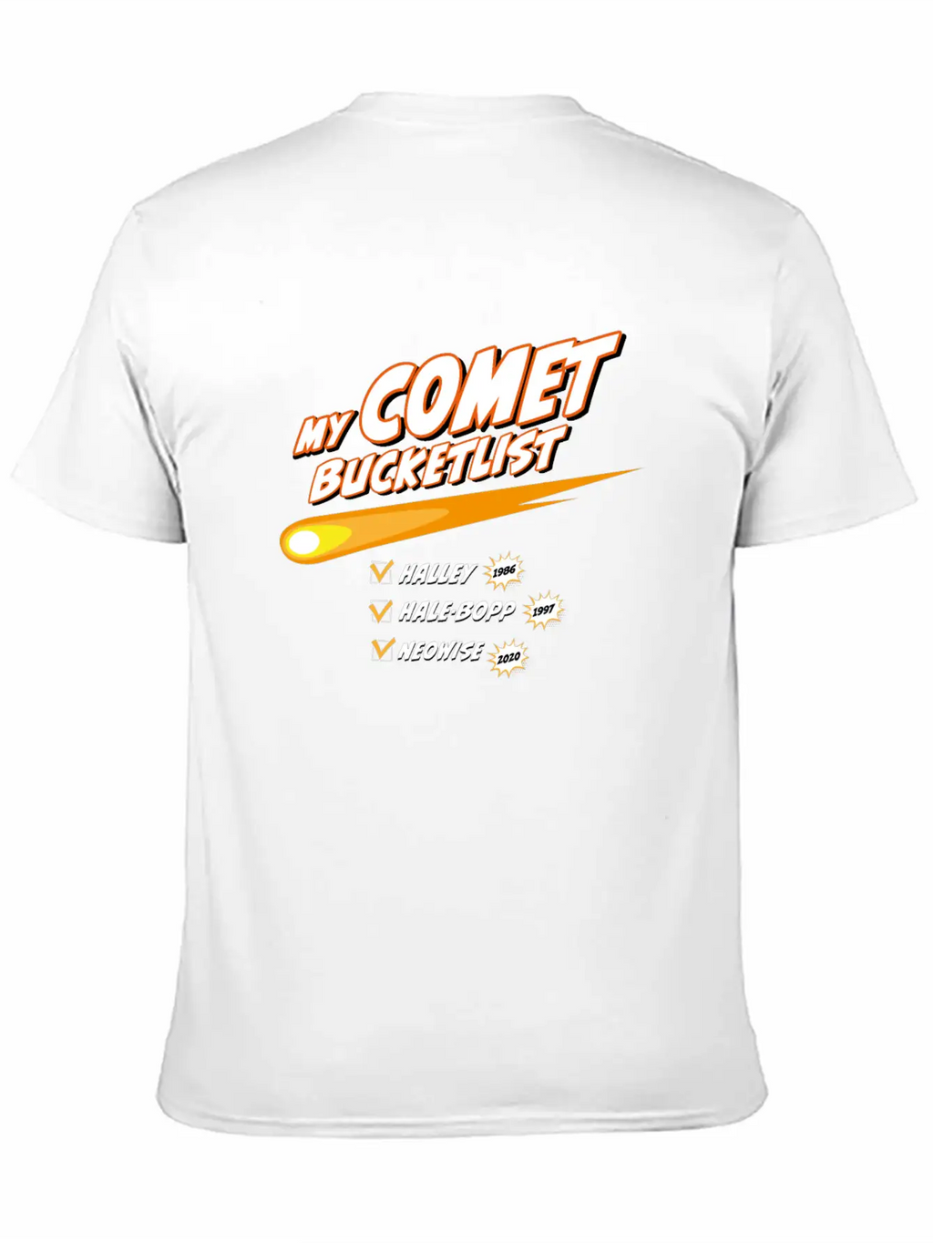 Comet Bucketlist | Funny Space Design Classic Cotton Tee – Unisex Comfort For Any Season
