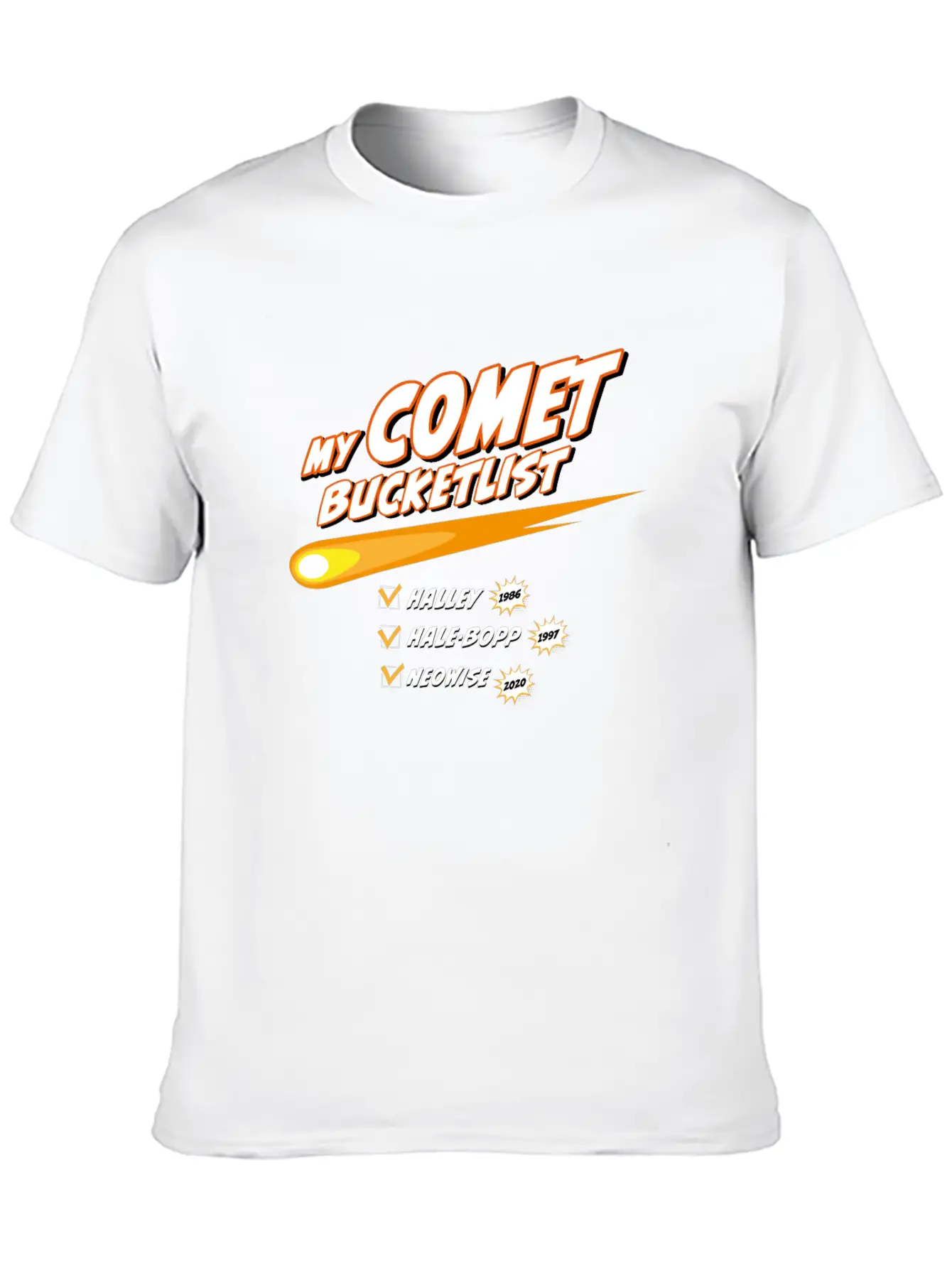Comet Bucketlist | Funny Space Design Classic Cotton Tee – Unisex Comfort For Any Season