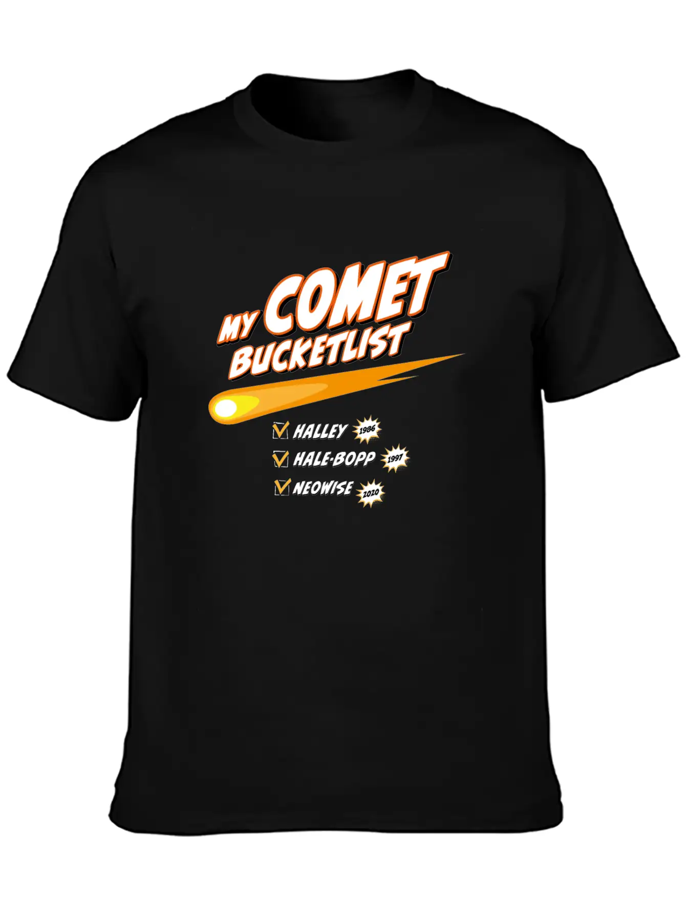 Comet Bucketlist | Funny Space Design Classic Cotton Tee – Unisex Comfort For Any Season