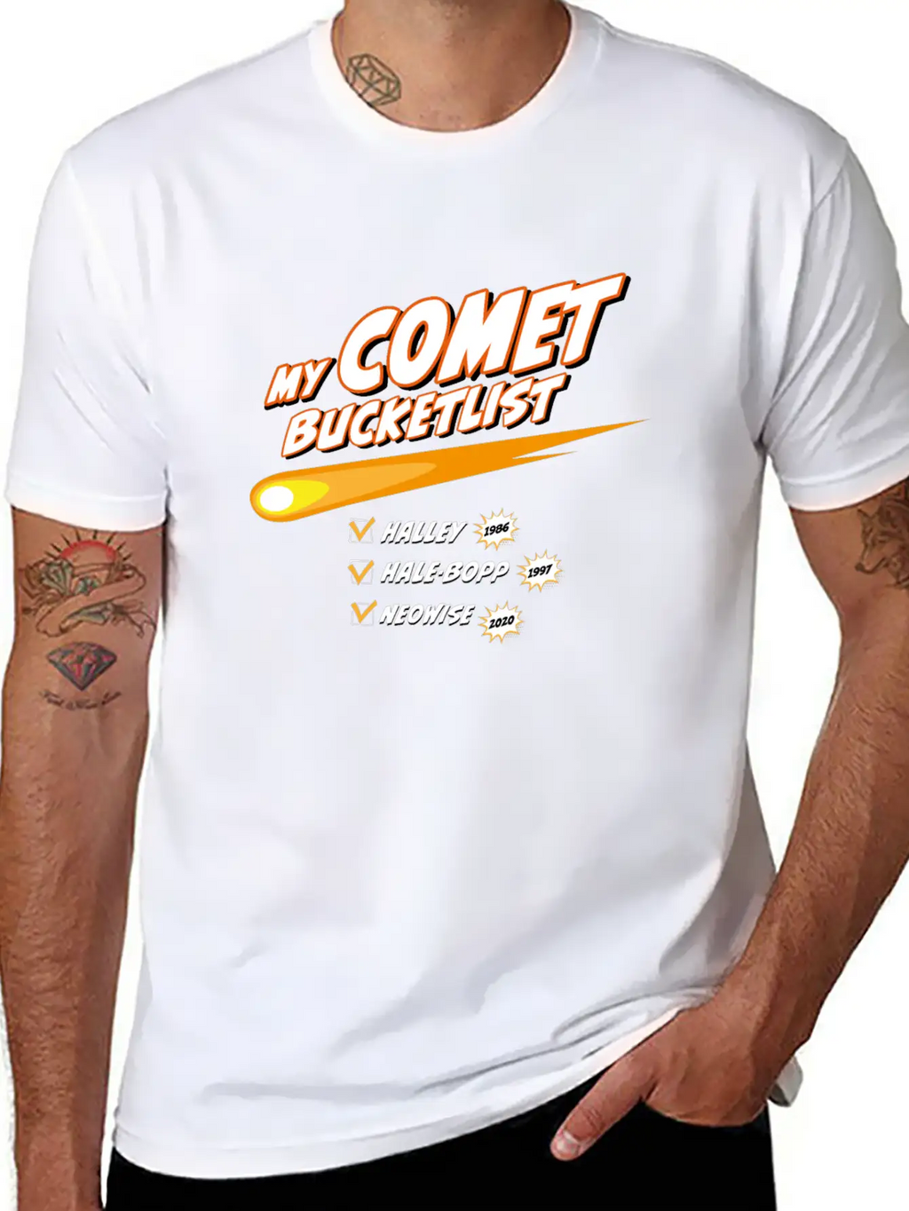 Comet Bucketlist | Funny Space Design Classic Cotton Tee – Unisex Comfort For Any Season