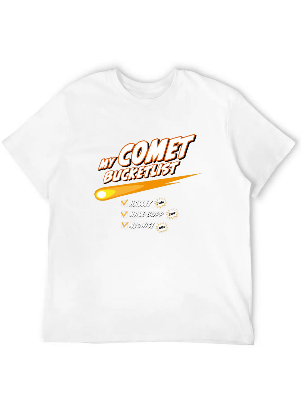 Comet Bucketlist | Funny Space Design Classic Cotton Tee – Unisex Comfort For Any Season