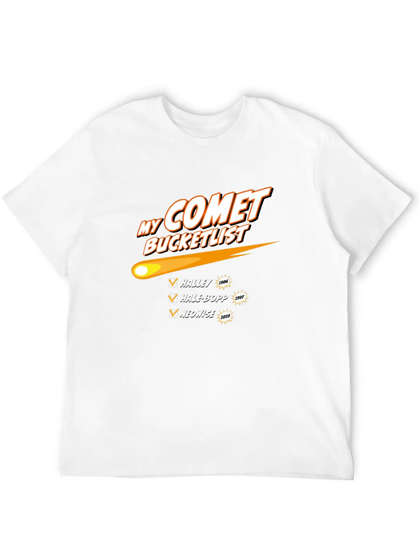 Comet Bucketlist | Funny Space Design Classic Cotton Tee – Unisex Comfort For Any Season
