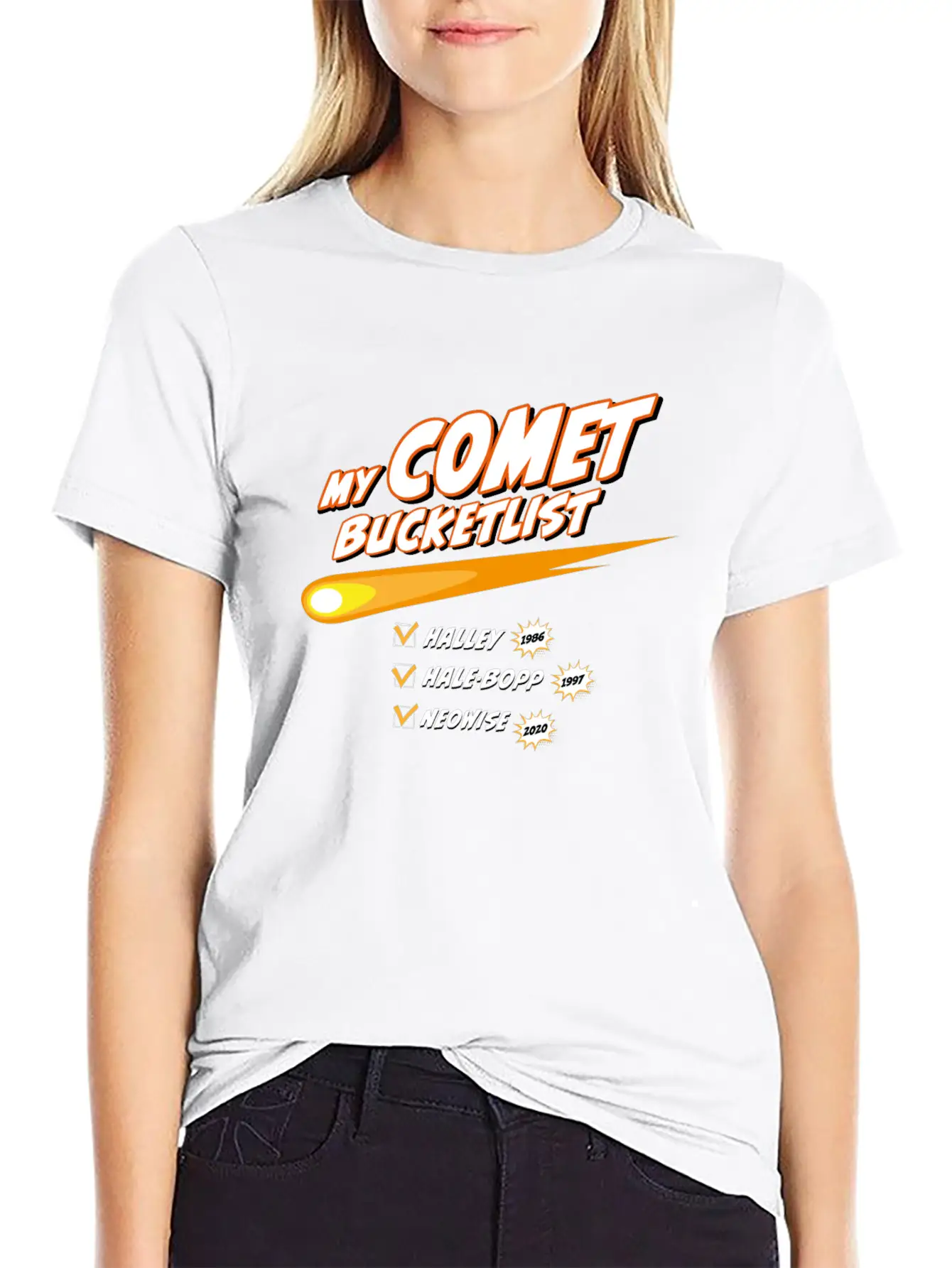 Comet Bucketlist | Funny Space Design Classic Cotton Tee – Unisex Comfort For Any Season