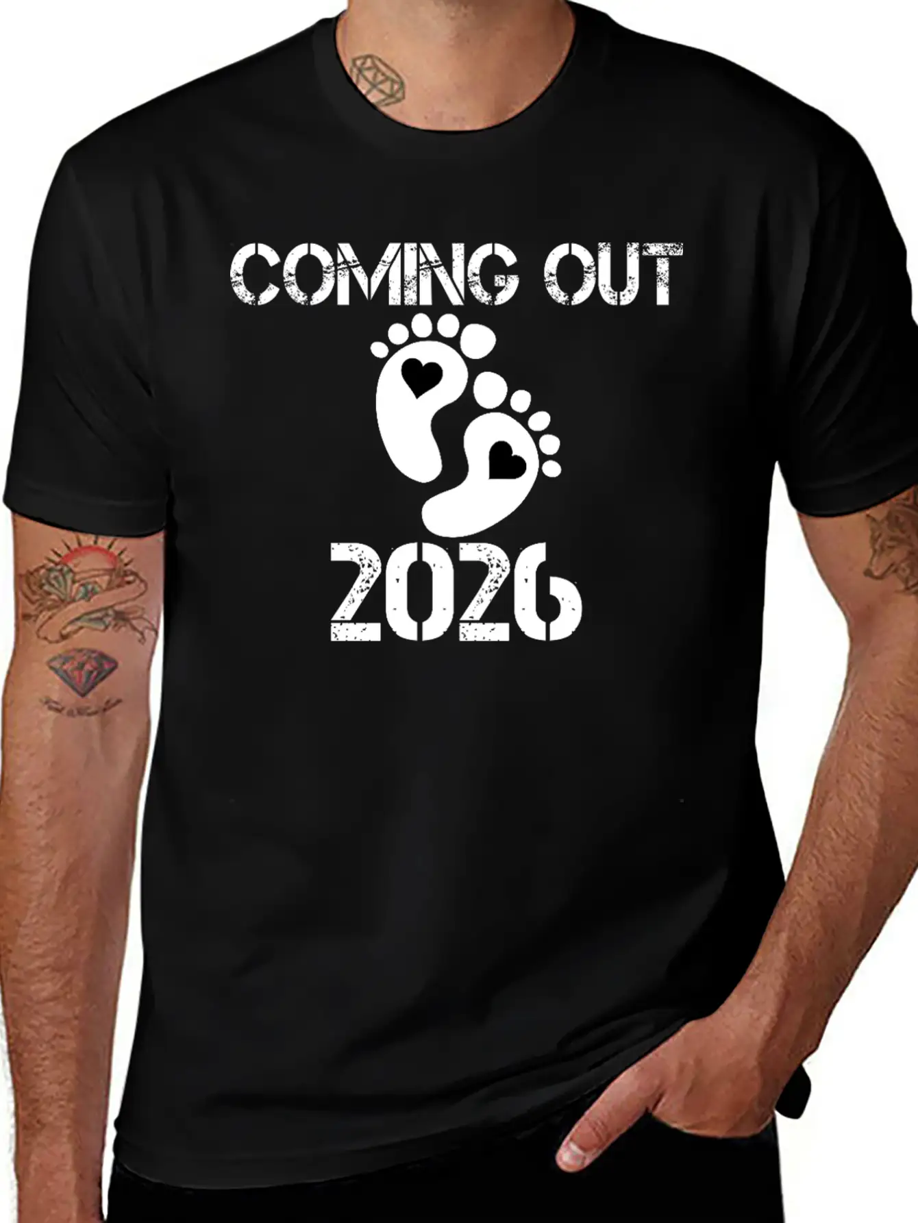 Coming Out 2026 Baby Footprints Announcement Breathable Soft Cotton T-Shirt – Timeless Casual Look