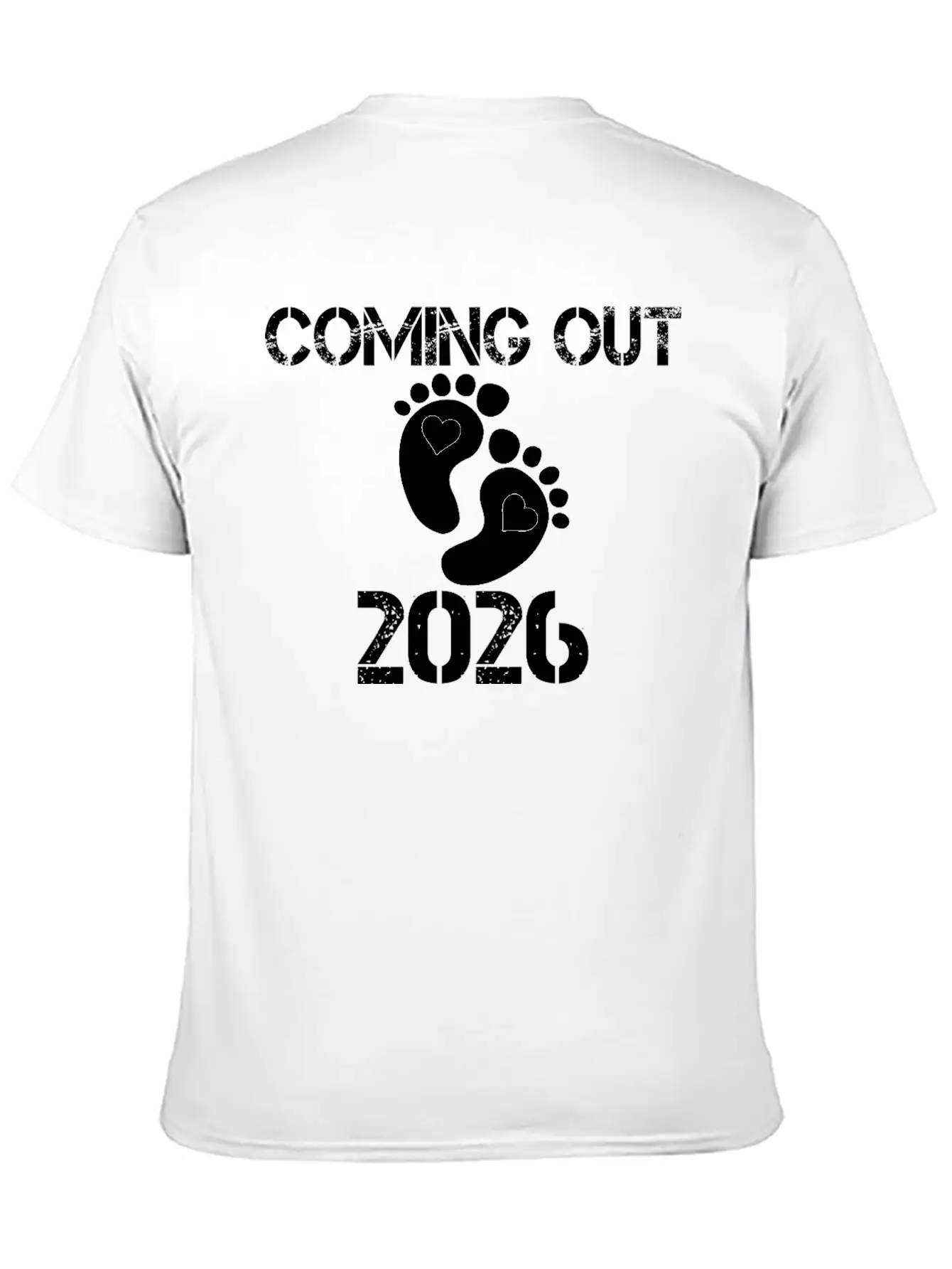 Coming Out 2026 Baby Footprints Announcement Breathable Soft Cotton T-Shirt – Timeless Casual Look