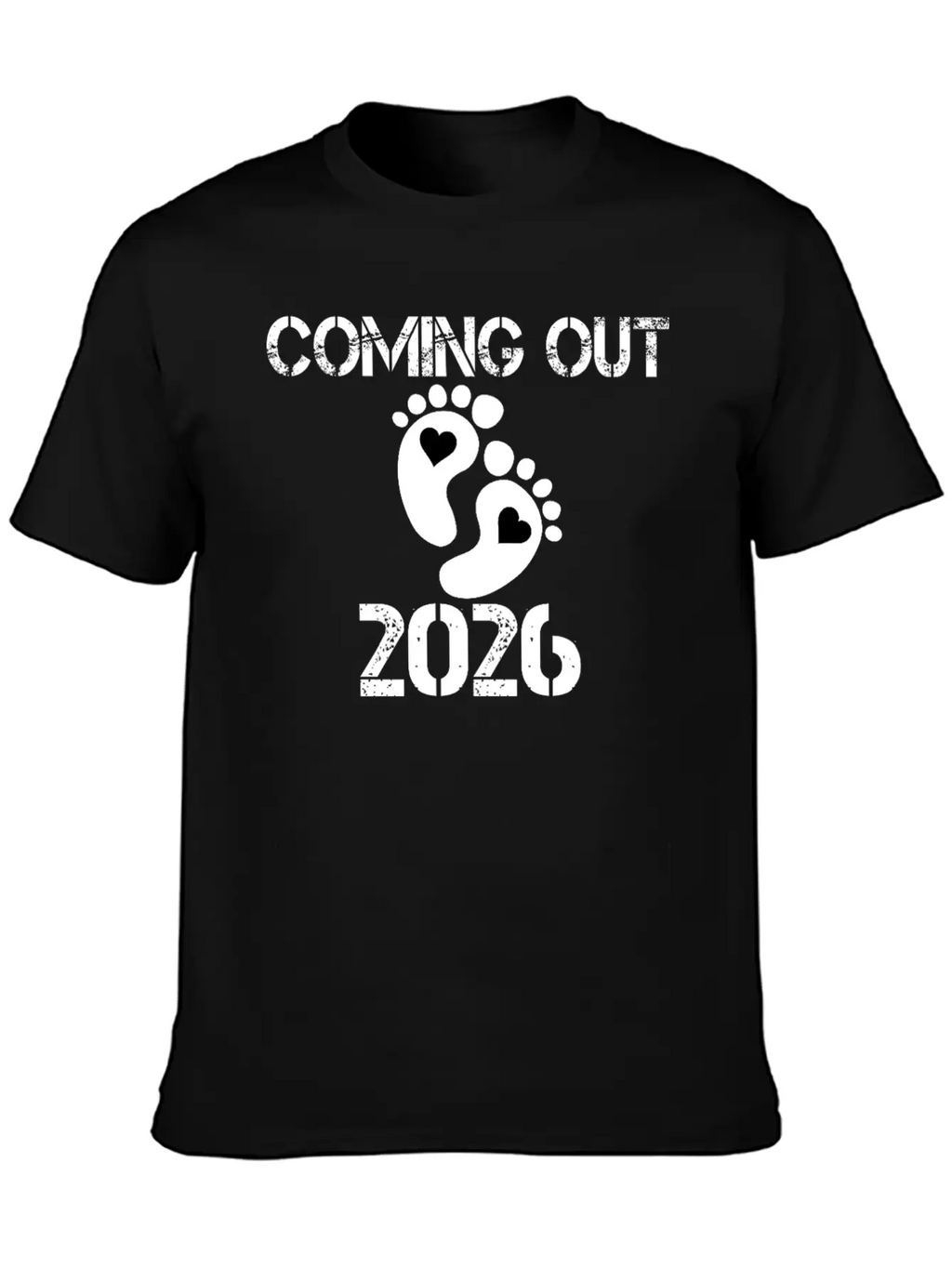 Coming Out 2026 Baby Footprints Announcement Breathable Soft Cotton T-Shirt – Timeless Casual Look