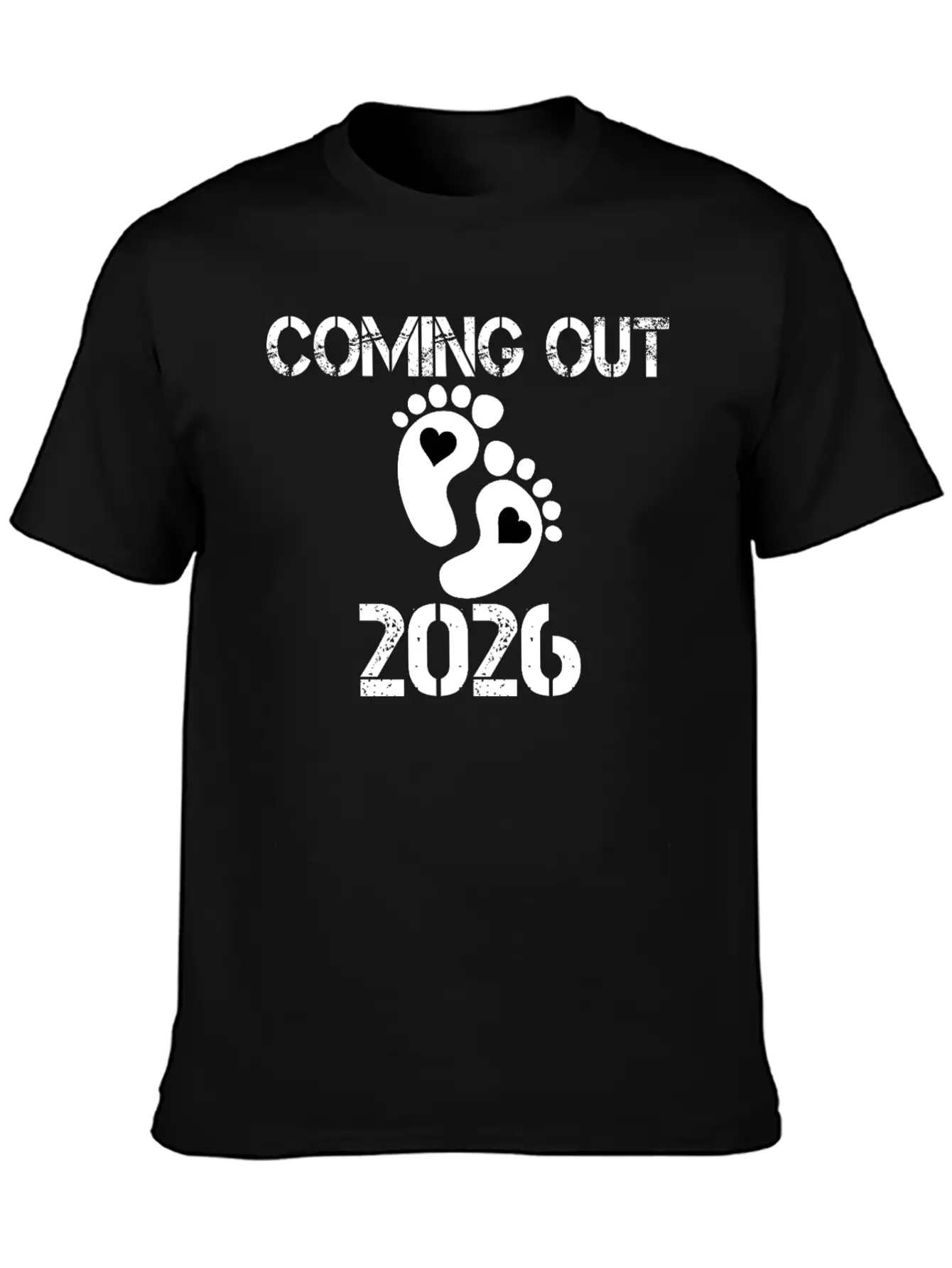 Coming Out 2026 Baby Footprints Announcement Breathable Soft Cotton T-Shirt – Timeless Casual Look