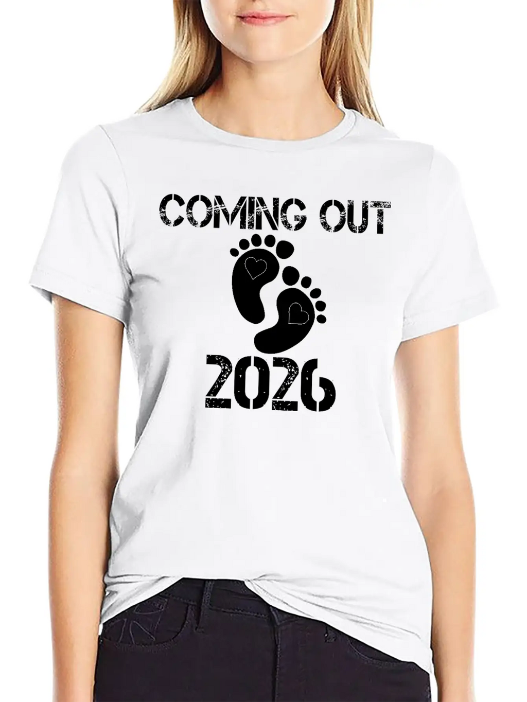 Coming Out 2026 Baby Footprints Announcement Breathable Soft Cotton T-Shirt – Timeless Casual Look