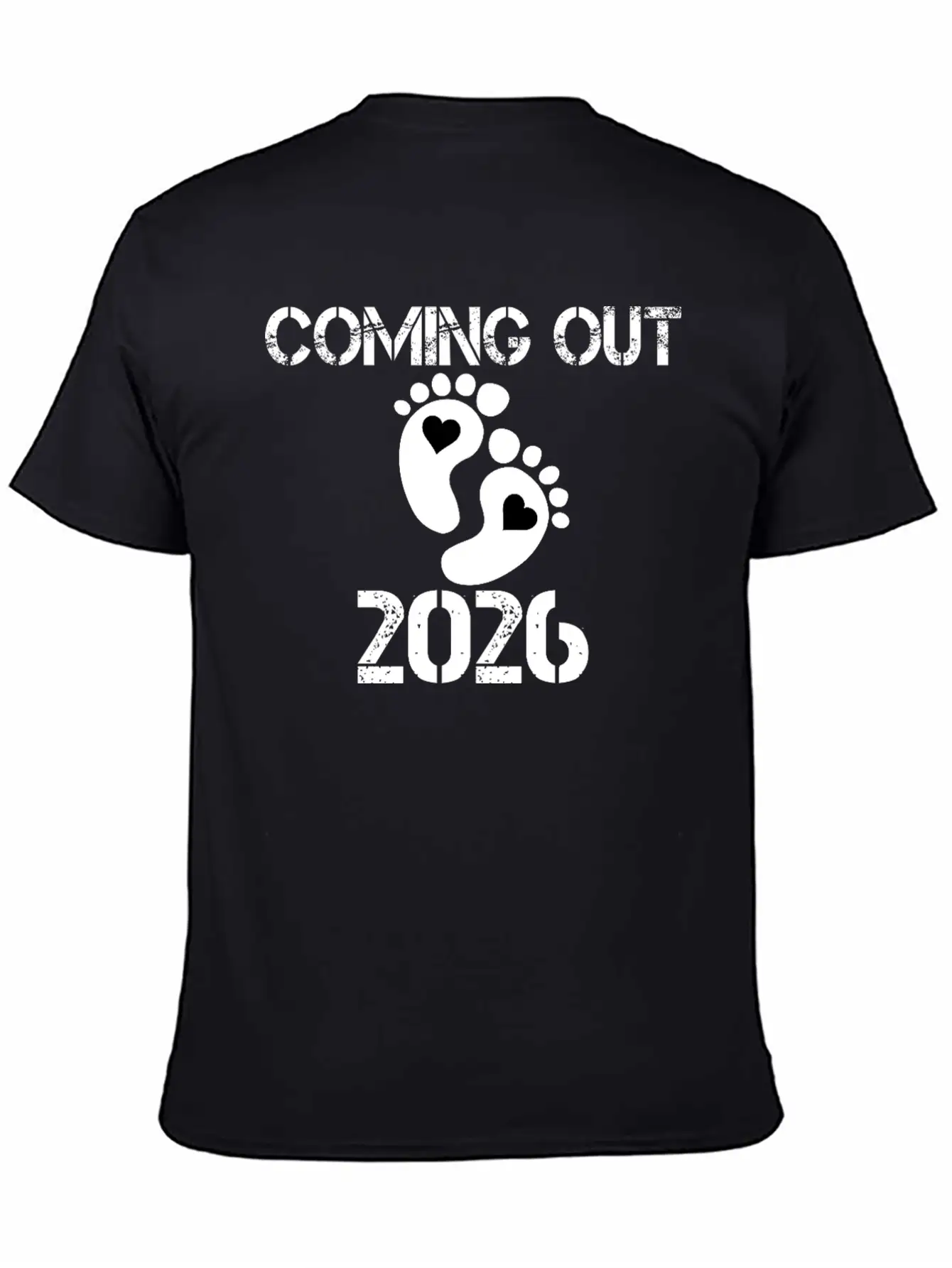 Coming Out 2026 Baby Footprints Announcement Breathable Soft Cotton T-Shirt – Timeless Casual Look