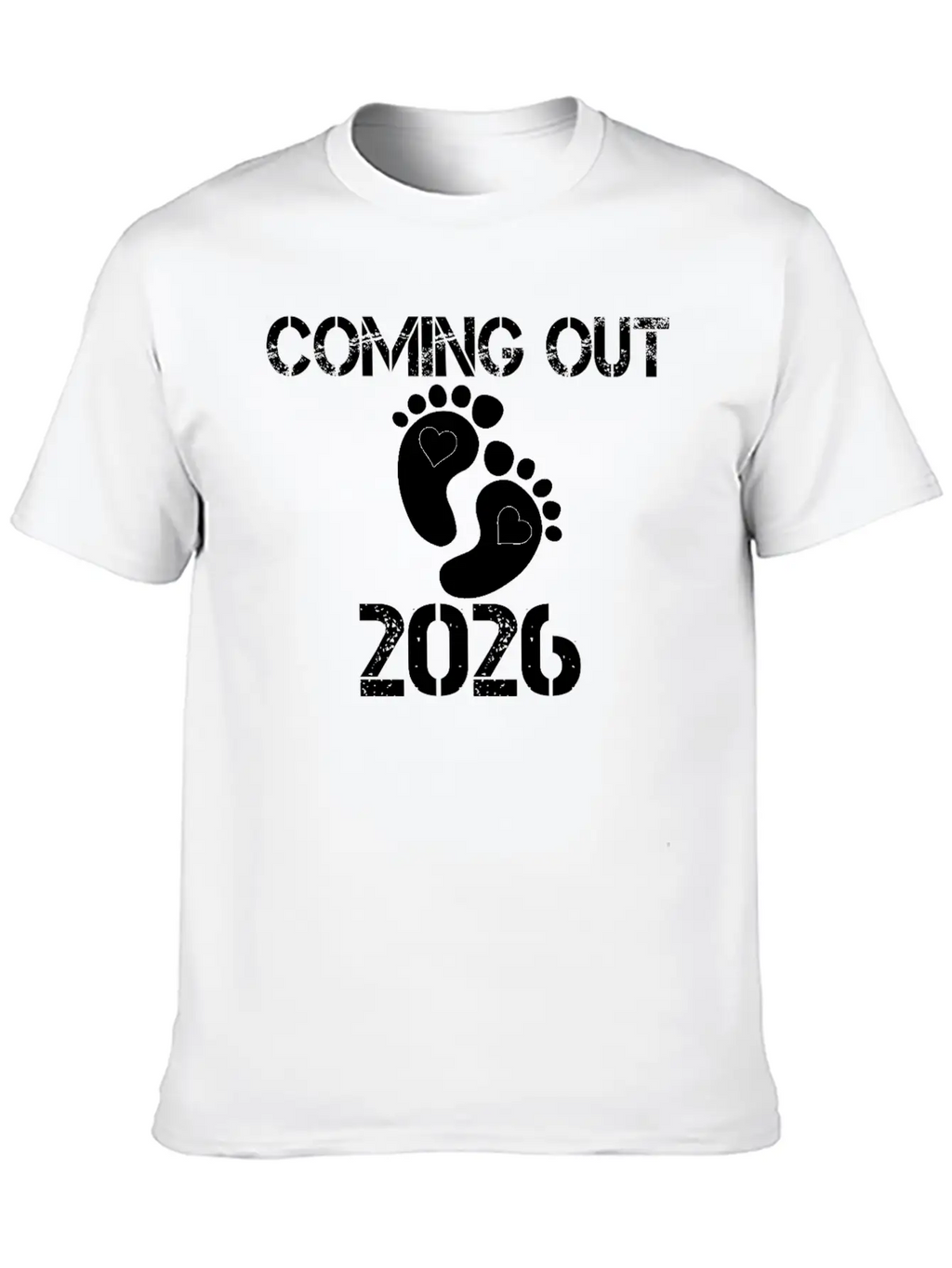 Coming Out 2026 Baby Footprints Announcement Breathable Soft Cotton T-Shirt – Timeless Casual Look