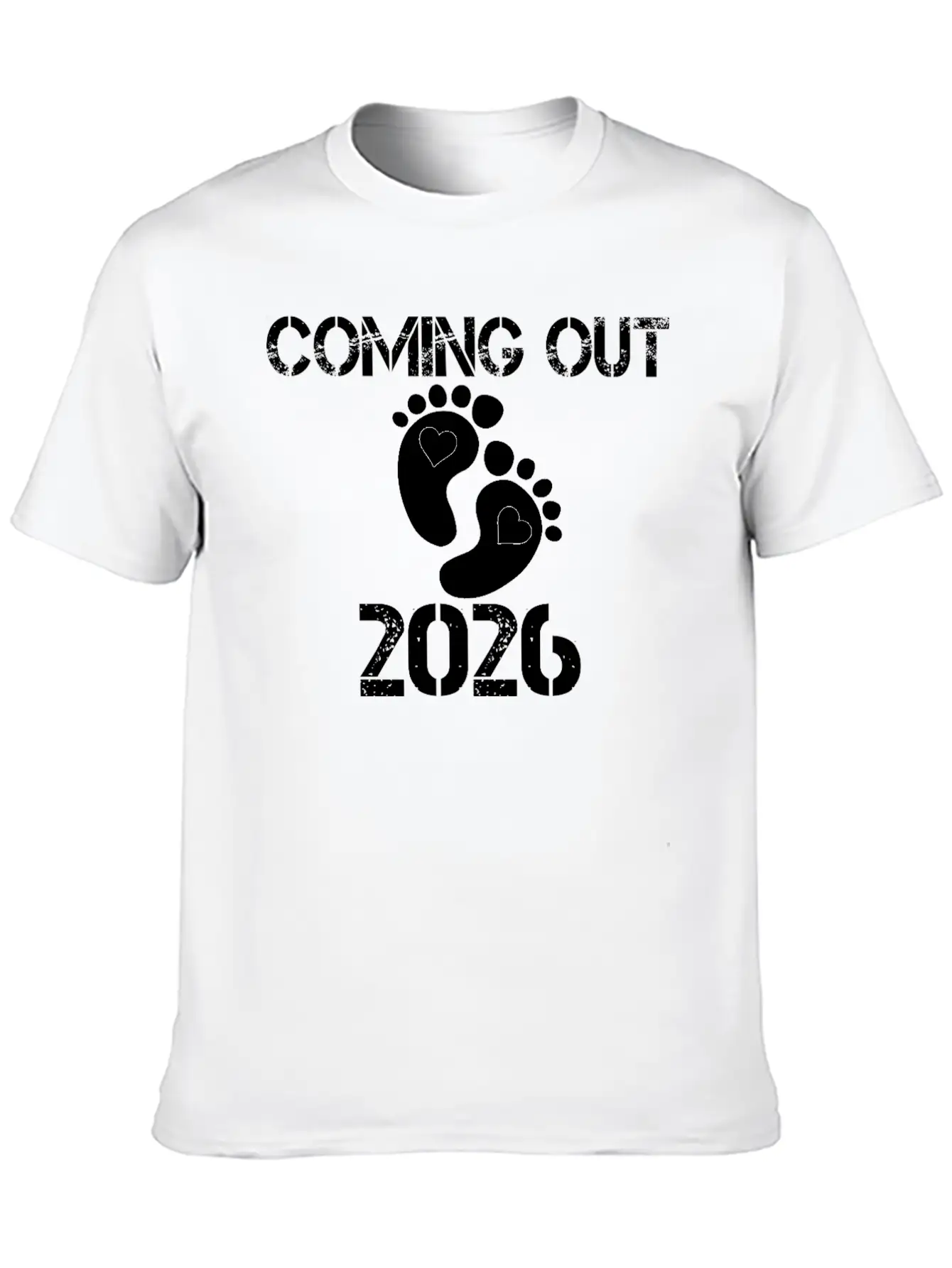 Coming Out 2026 Baby Footprints Announcement Breathable Soft Cotton T-Shirt – Timeless Casual Look