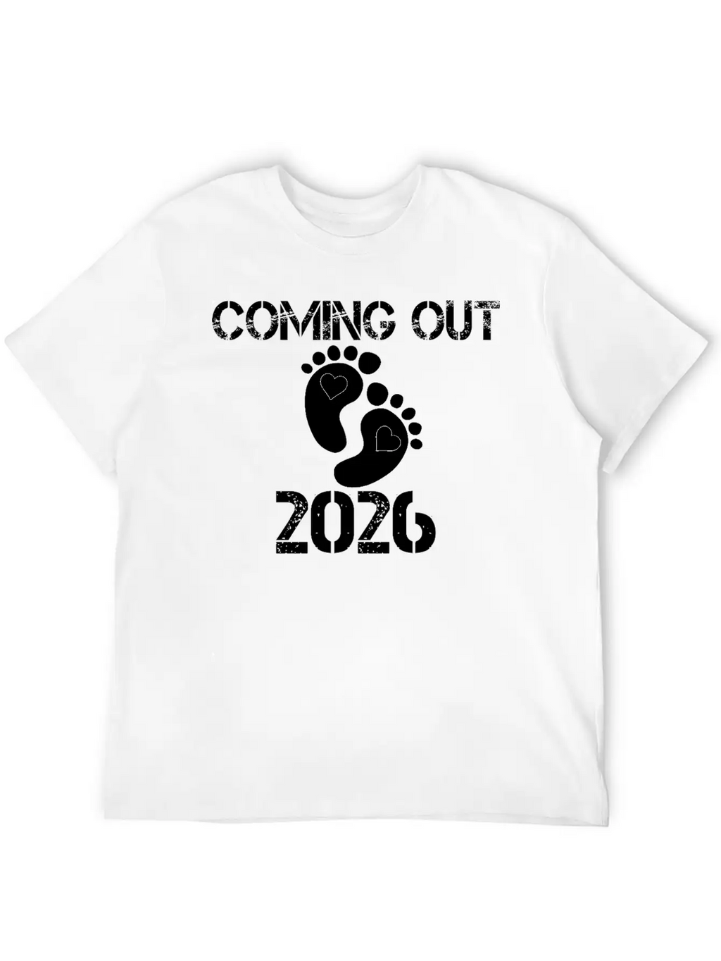 Coming Out 2026 Baby Footprints Announcement Breathable Soft Cotton T-Shirt – Timeless Casual Look