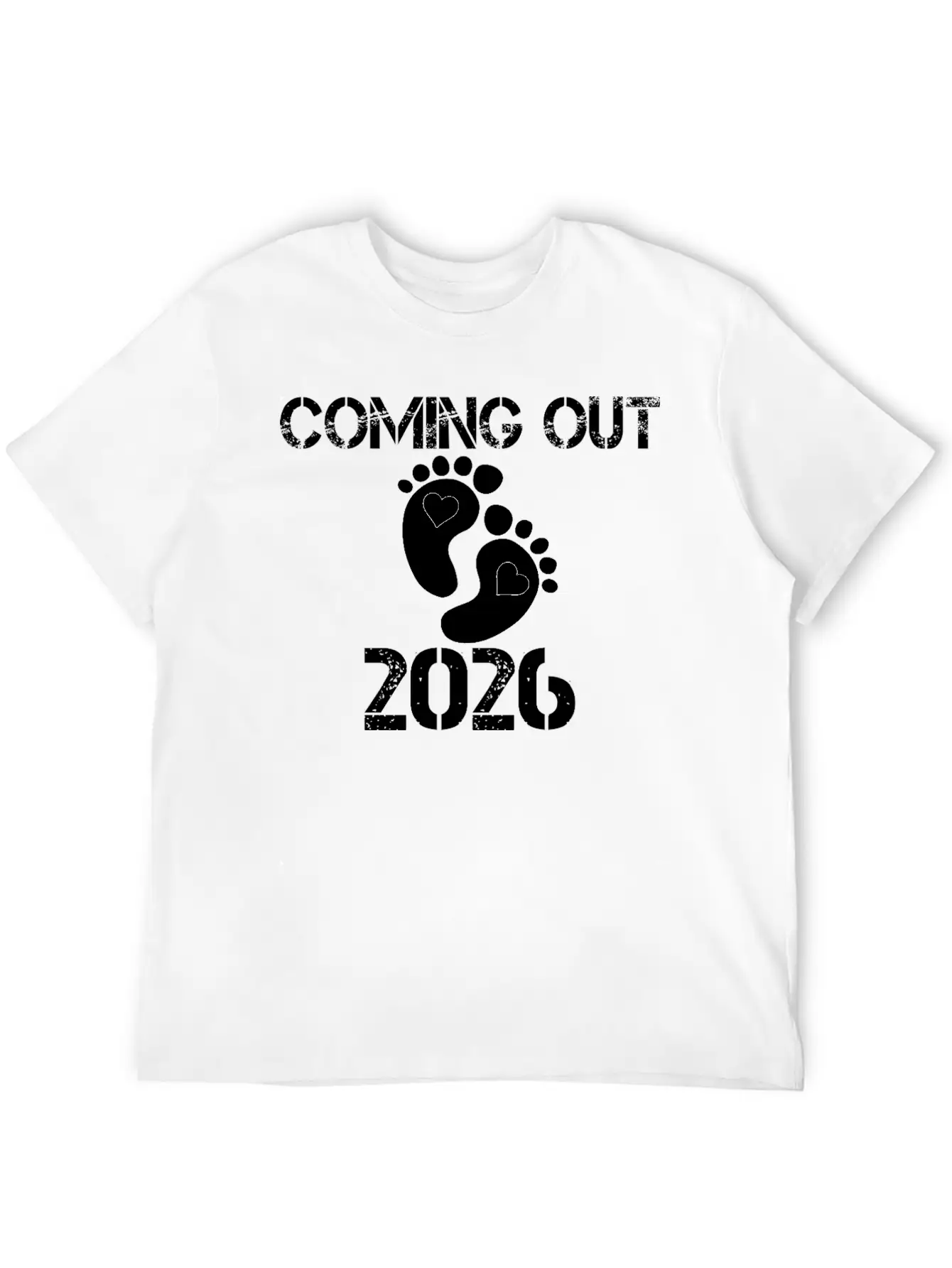 Coming Out 2026 Baby Footprints Announcement Breathable Soft Cotton T-Shirt – Timeless Casual Look