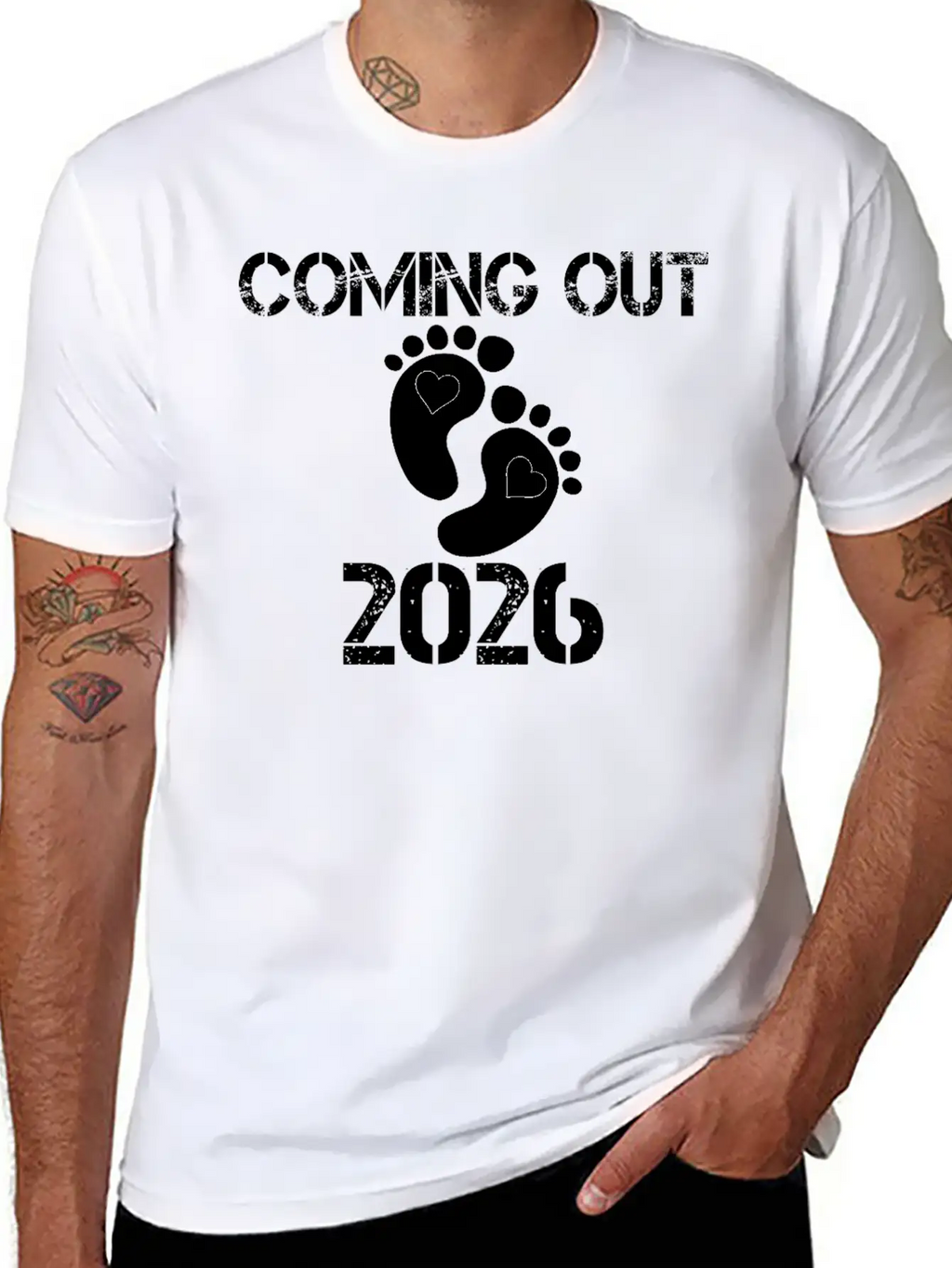 Coming Out 2026 Baby Footprints Announcement Breathable Soft Cotton T-Shirt – Timeless Casual Look