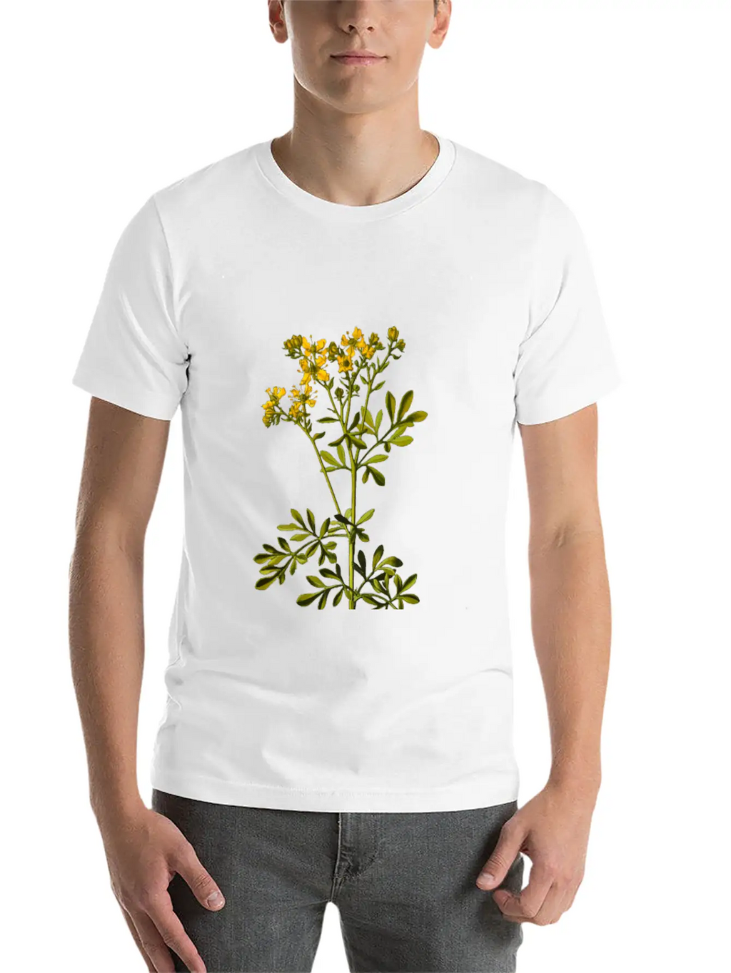 Common Rue (detailed) Breathable Soft Cotton T-Shirt – Timeless Casual Look
