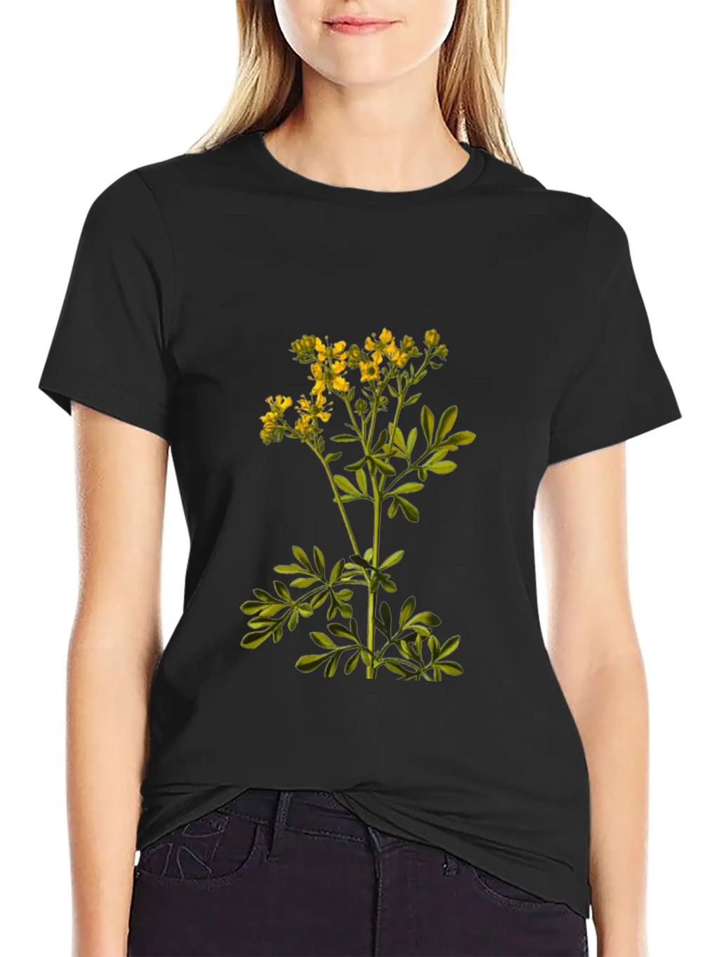 Common Rue (detailed) Breathable Soft Cotton T-Shirt – Timeless Casual Look