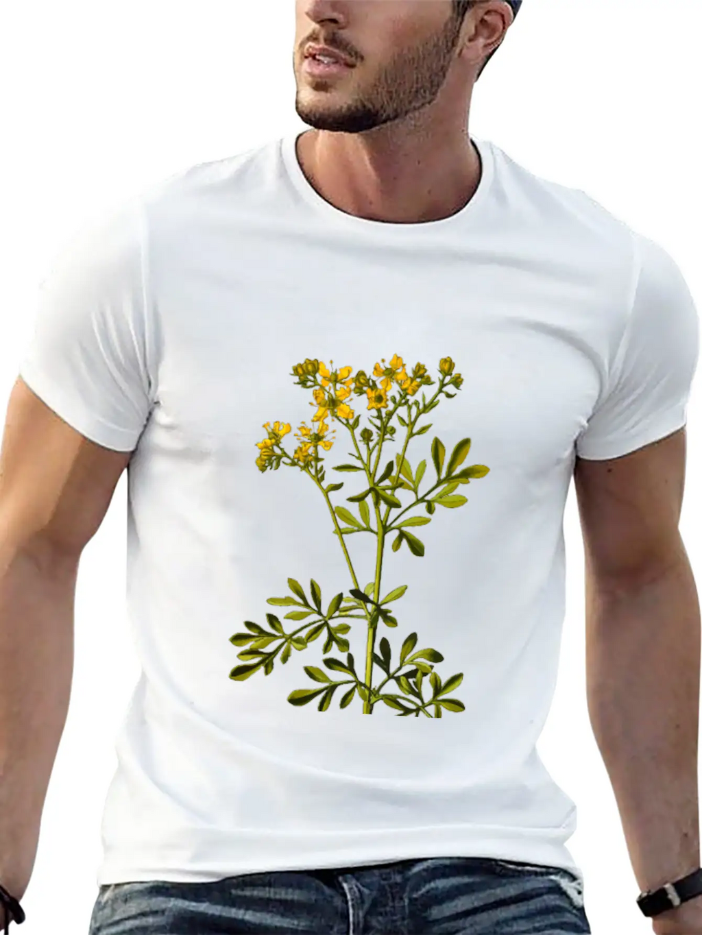 Common Rue (detailed) Breathable Soft Cotton T-Shirt – Timeless Casual Look