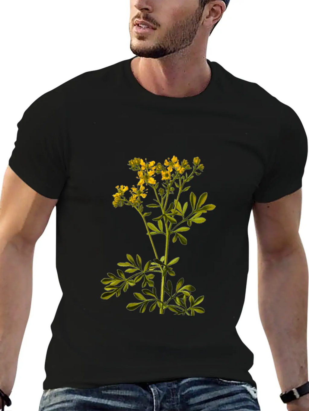 Common Rue (detailed) Breathable Soft Cotton T-Shirt – Timeless Casual Look