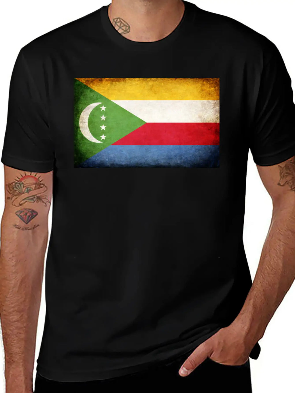 Comoros Flag Breathable Soft Cotton T-Shirt – Timeless Casual Look