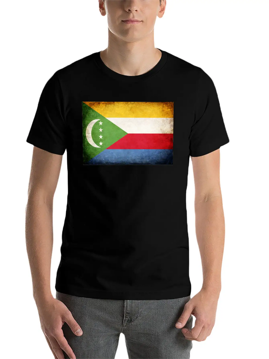 Comoros Flag Breathable Soft Cotton T-Shirt – Timeless Casual Look