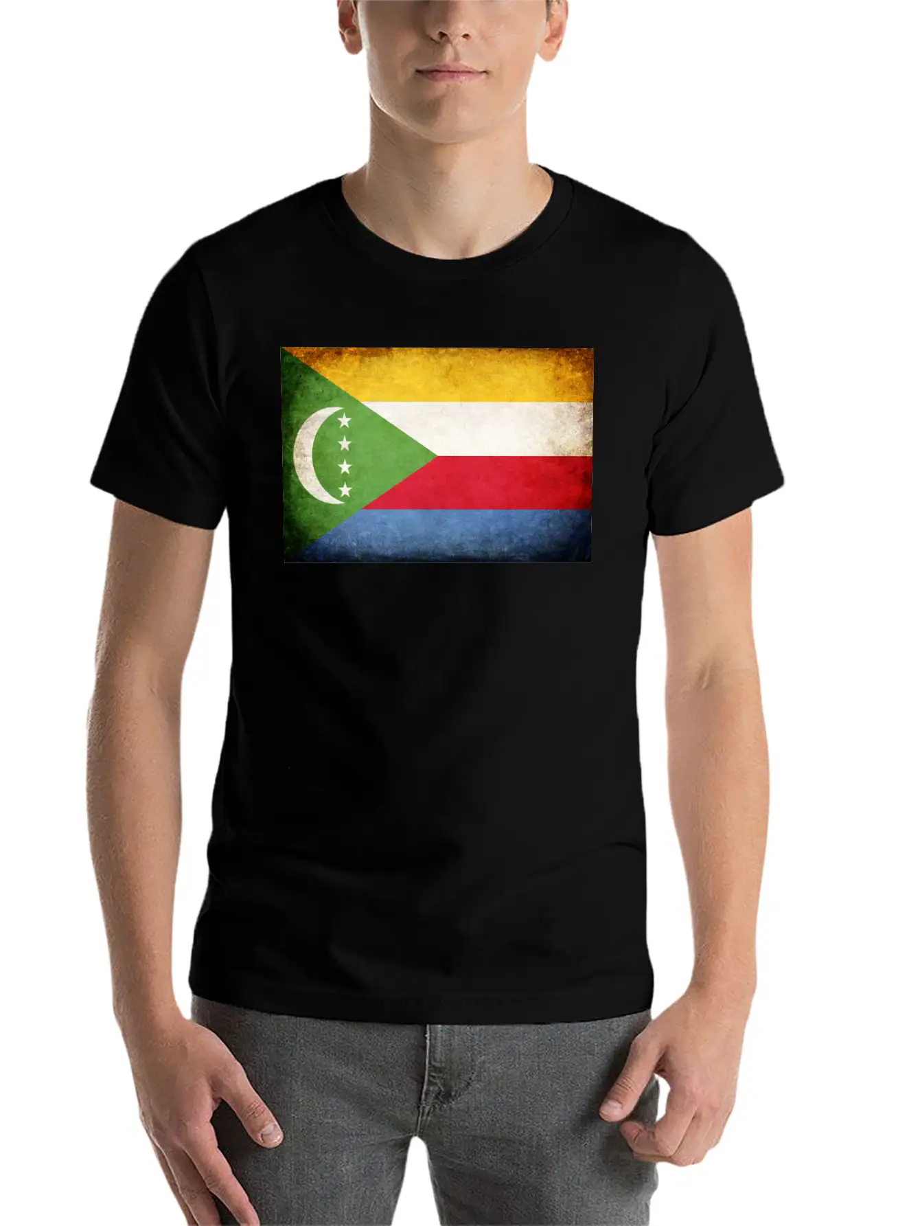 Comoros Flag Breathable Soft Cotton T-Shirt – Timeless Casual Look