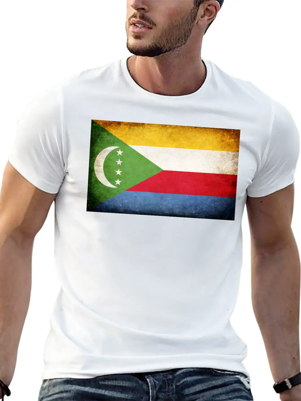 Comoros Flag Breathable Soft Cotton T-Shirt – Timeless Casual Look