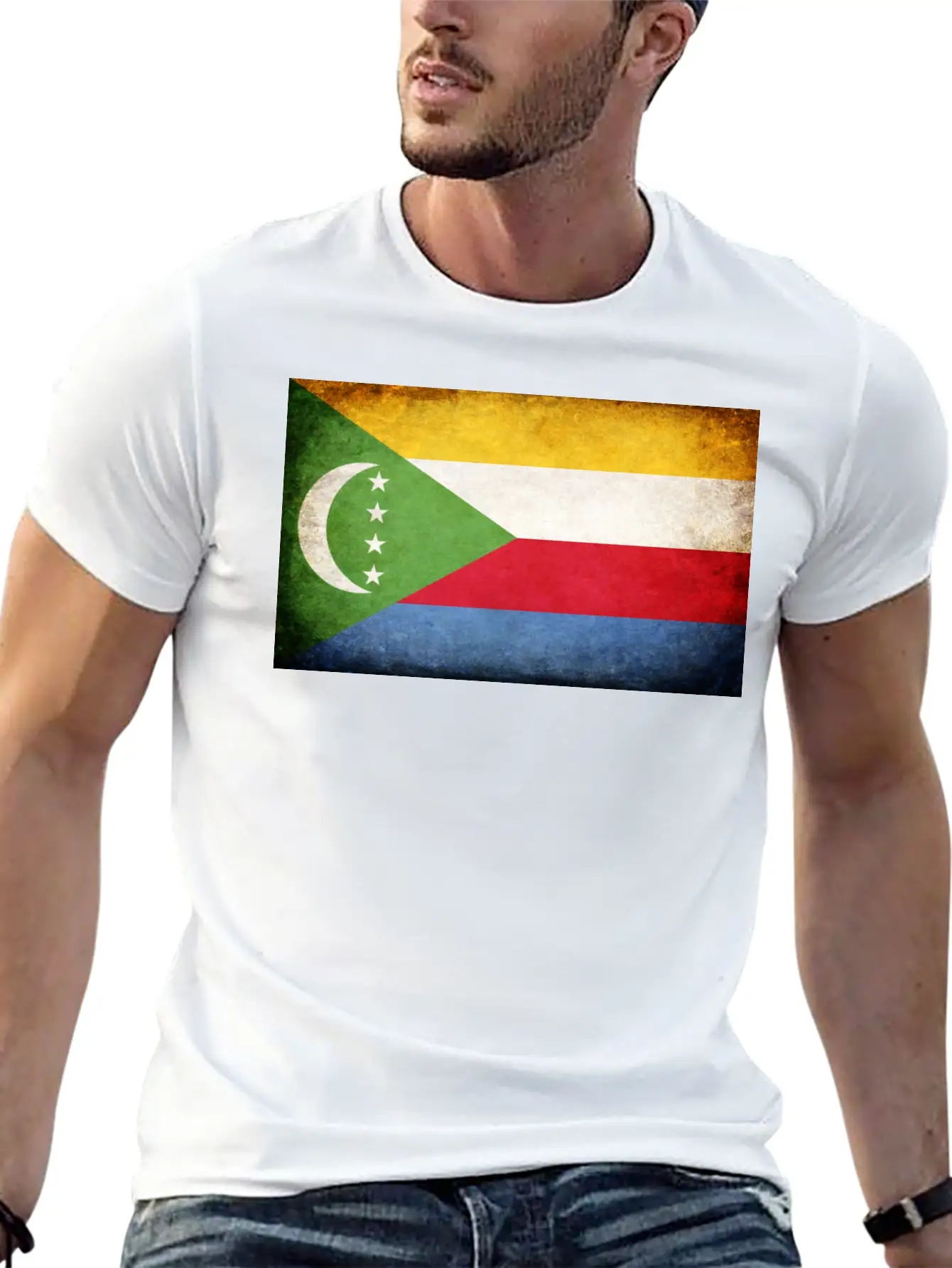 Comoros Flag Breathable Soft Cotton T-Shirt – Timeless Casual Look