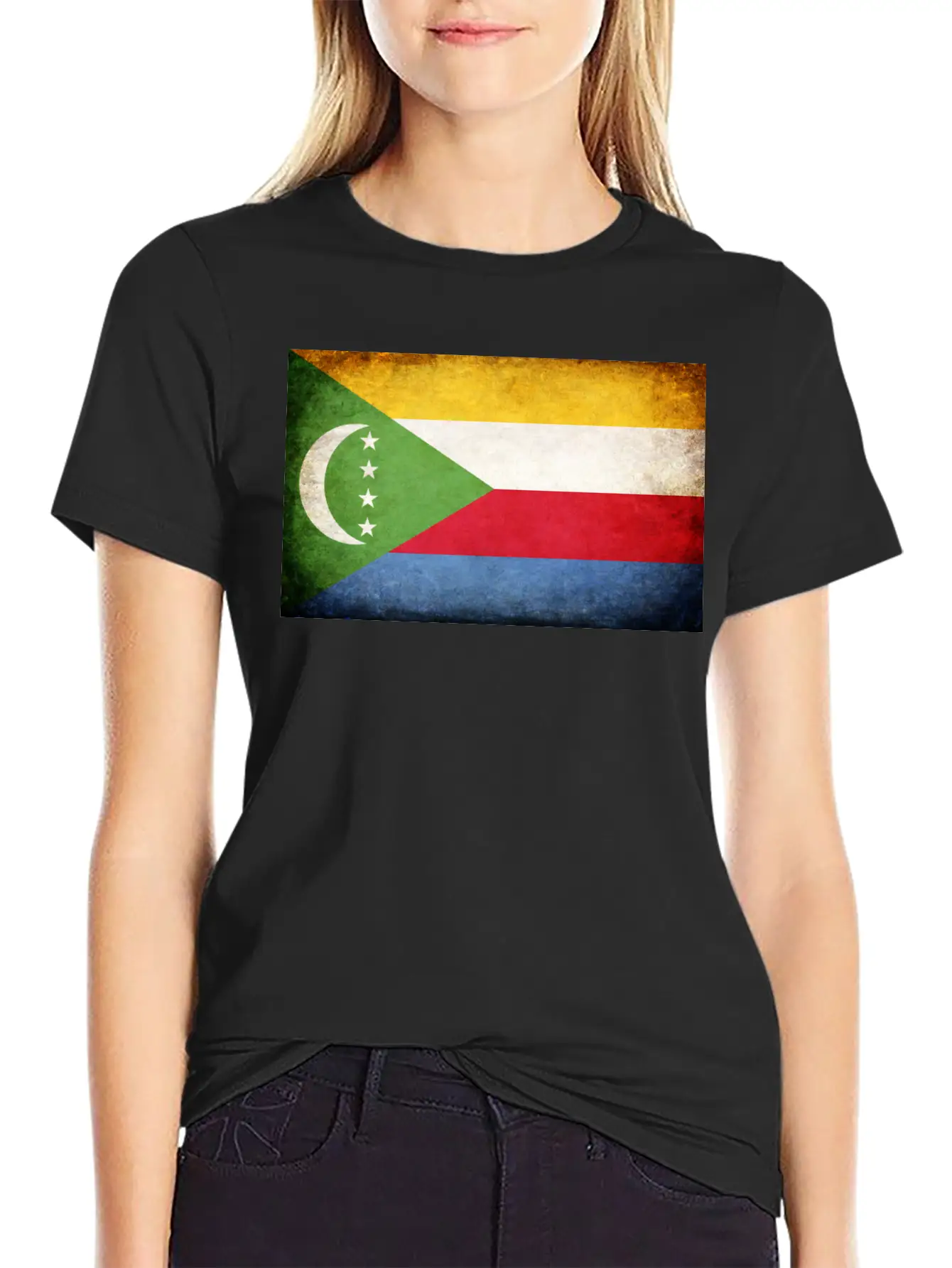 Comoros Flag Breathable Soft Cotton T-Shirt – Timeless Casual Look
