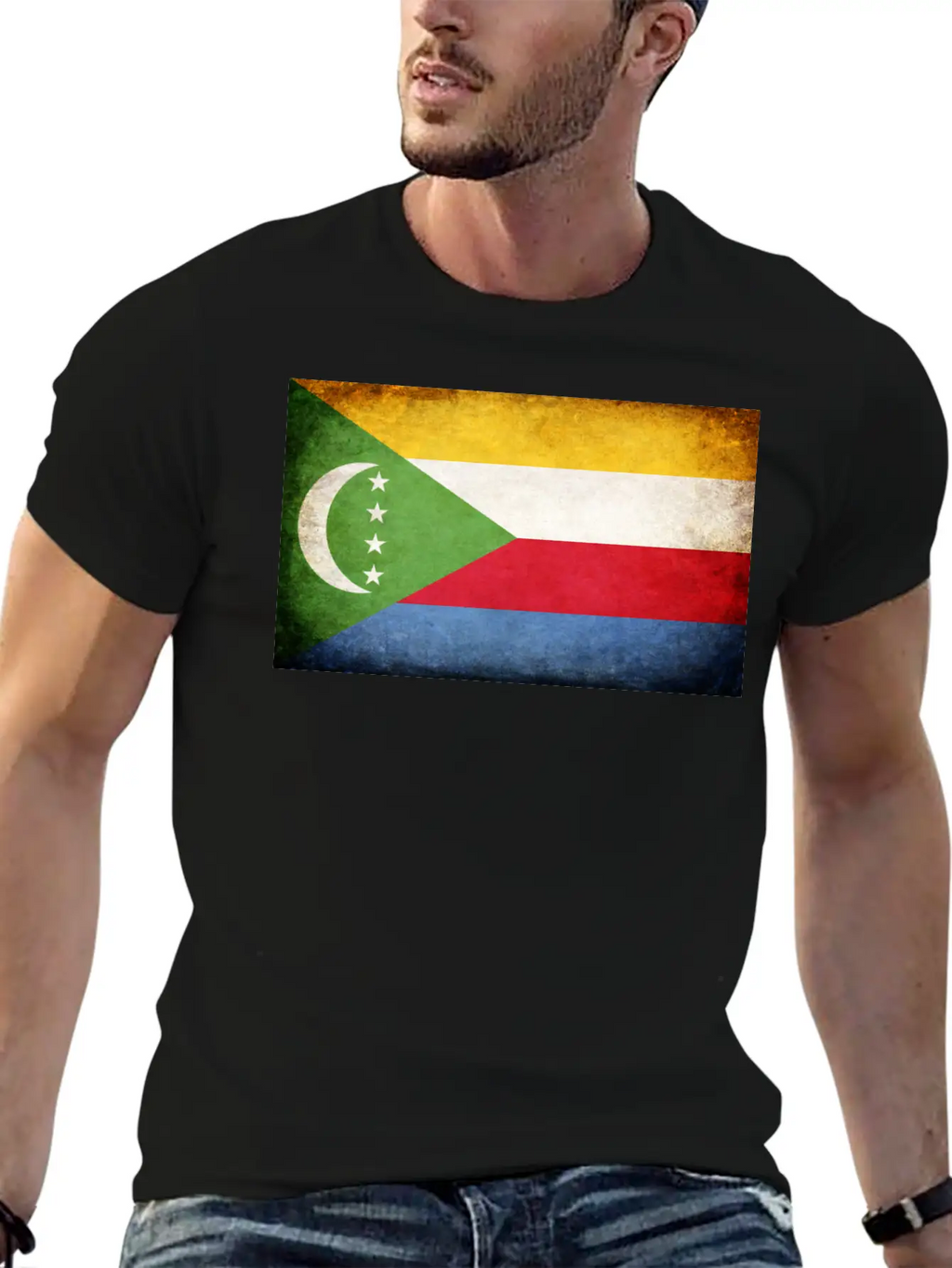 Comoros Flag Breathable Soft Cotton T-Shirt – Timeless Casual Look