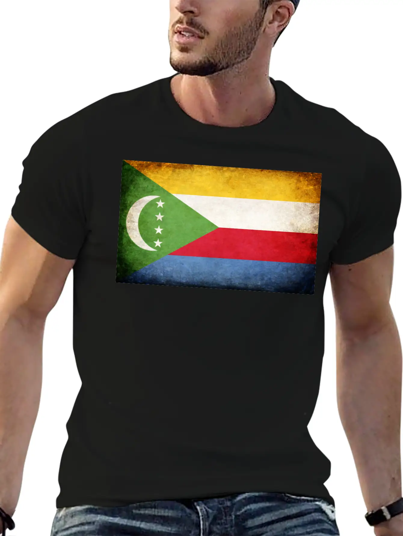 Comoros Flag Breathable Soft Cotton T-Shirt – Timeless Casual Look