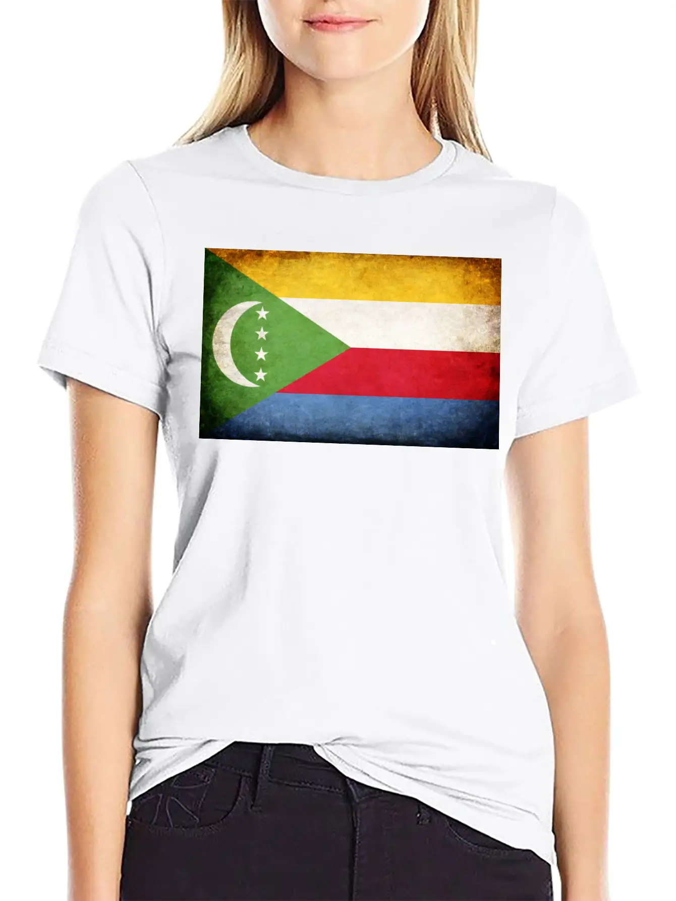 Comoros Flag Breathable Soft Cotton T-Shirt – Timeless Casual Look