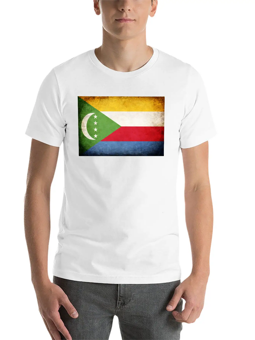Comoros Flag Breathable Soft Cotton T-Shirt – Timeless Casual Look