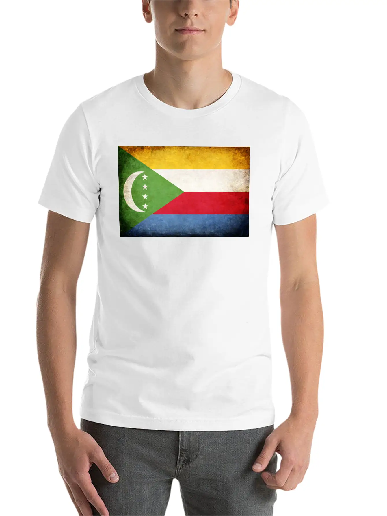 Comoros Flag Breathable Soft Cotton T-Shirt – Timeless Casual Look
