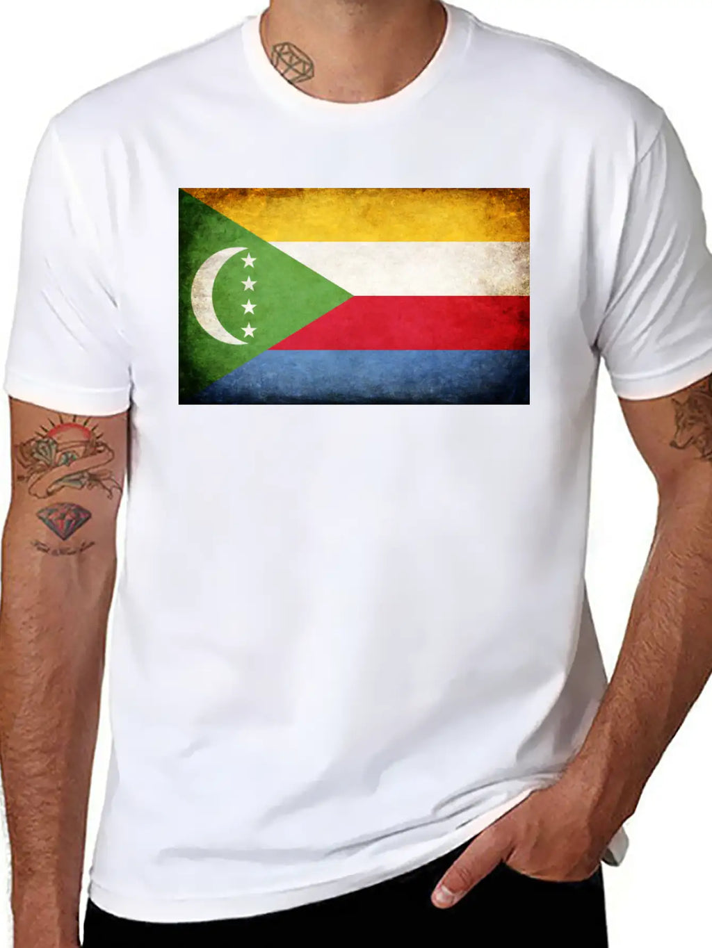 Comoros Flag Breathable Soft Cotton T-Shirt – Timeless Casual Look