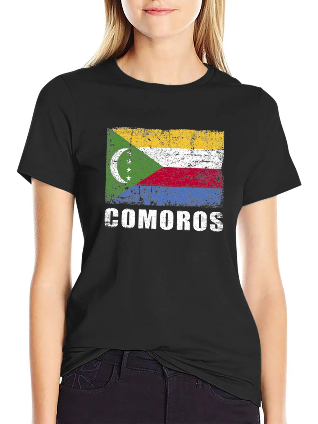 Comoros Flag Grunge Country Flag Comoros Unisex Casual T-Shirt – Clean Design For Daily Comfort