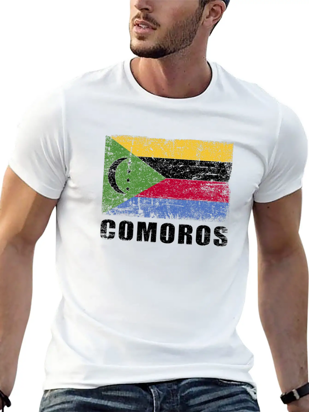 Comoros Flag Grunge Country Flag Comoros Unisex Casual T-Shirt – Clean Design For Daily Comfort
