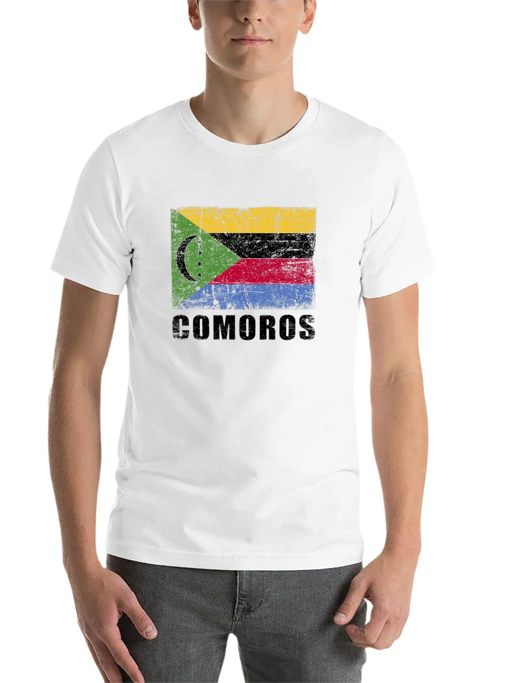 Comoros Flag Grunge Country Flag Comoros Unisex Casual T-Shirt – Clean Design For Daily Comfort
