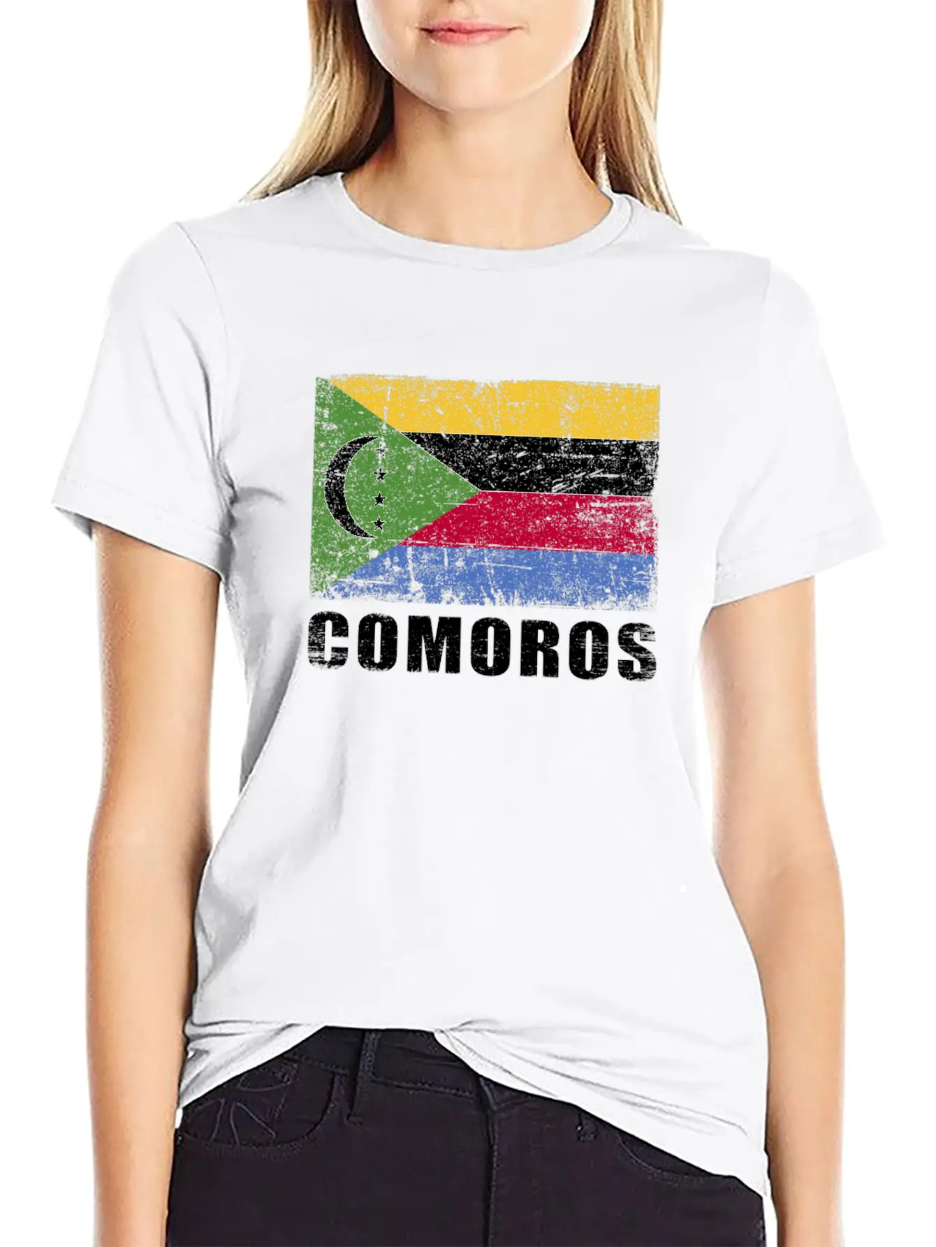 Comoros Flag Grunge Country Flag Comoros Unisex Casual T-Shirt – Clean Design For Daily Comfort