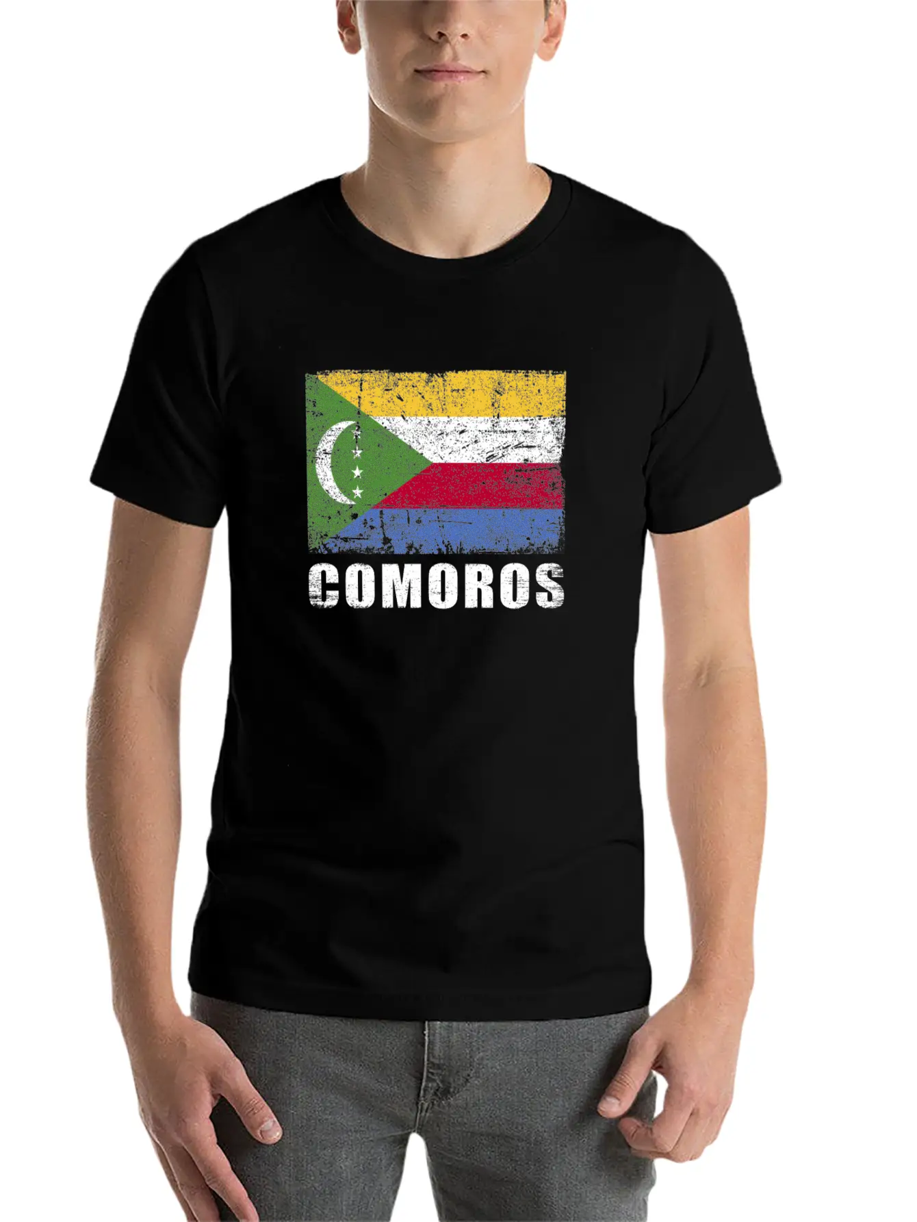 Comoros Flag Grunge Country Flag Comoros Unisex Casual T-Shirt – Clean Design For Daily Comfort