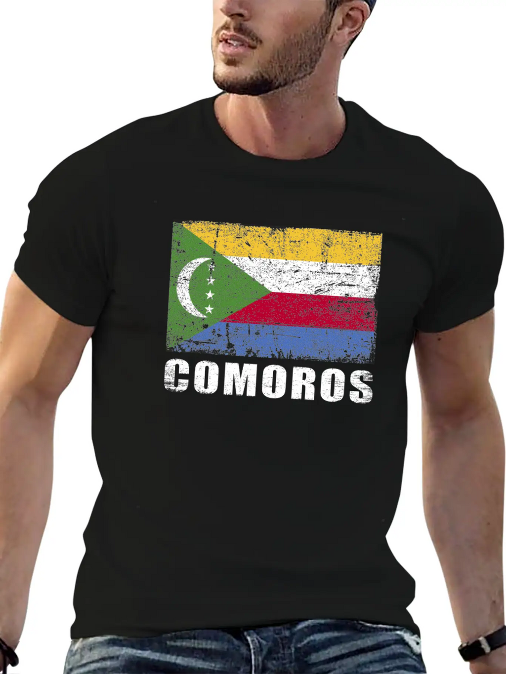Comoros Flag Grunge Country Flag Comoros Unisex Casual T-Shirt – Clean Design For Daily Comfort