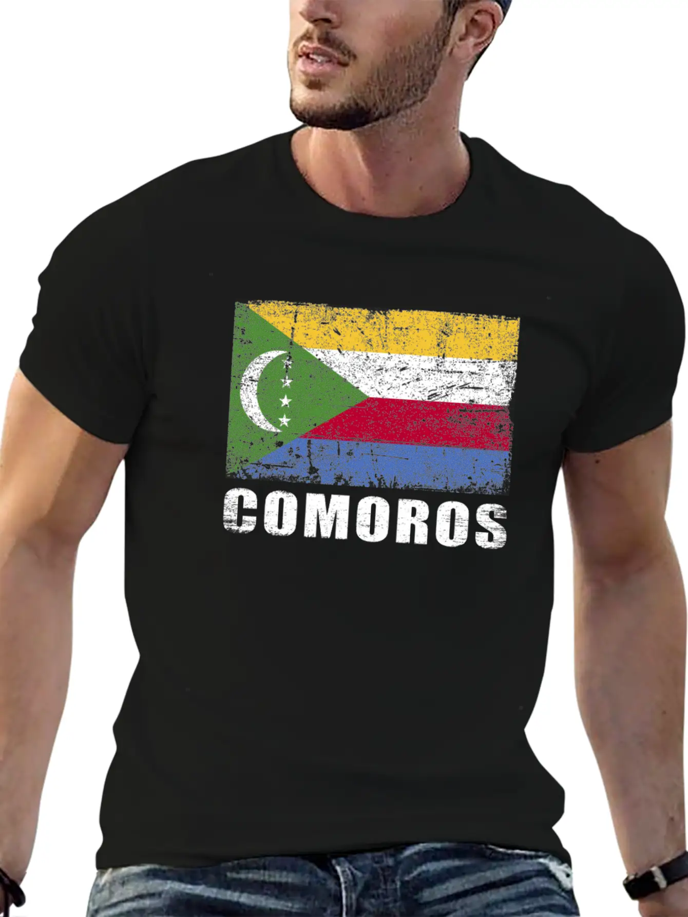 Comoros Flag Grunge Country Flag Comoros Unisex Casual T-Shirt – Clean Design For Daily Comfort