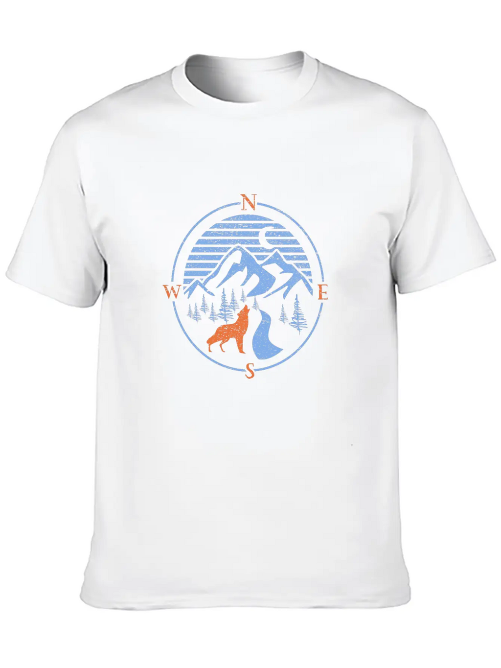 Compass! North South East West Wolf Outdoor Nature Classic Cotton Tee – Unisex Comfort For Any Season