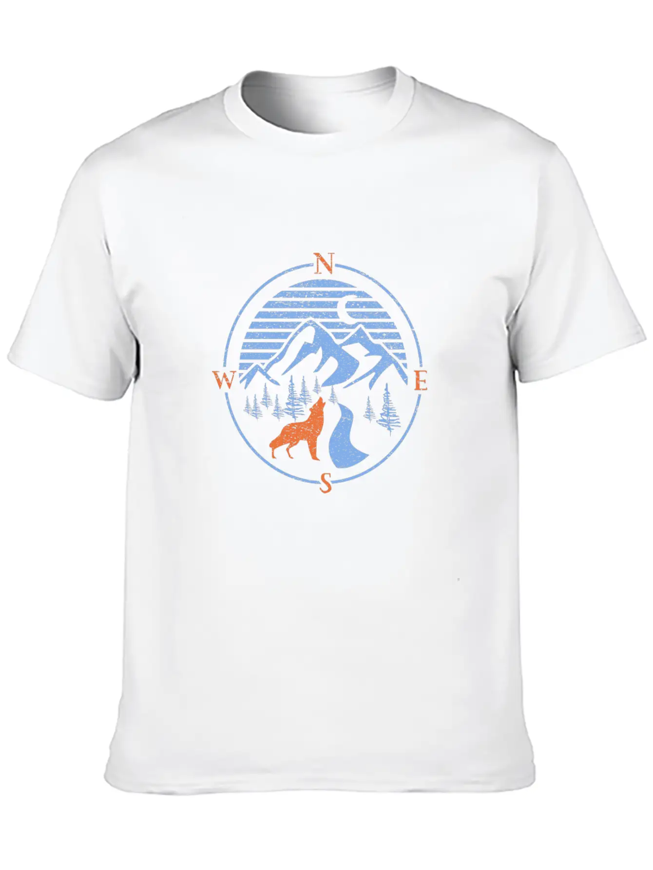 Compass! North South East West Wolf Outdoor Nature Classic Cotton Tee – Unisex Comfort For Any Season