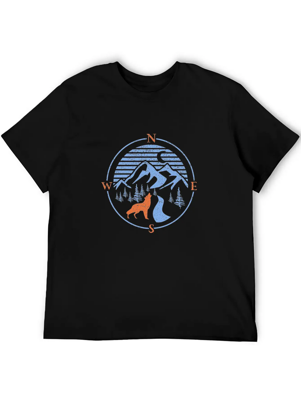 Compass! North South East West Wolf Outdoor Nature Classic Cotton Tee – Unisex Comfort For Any Season