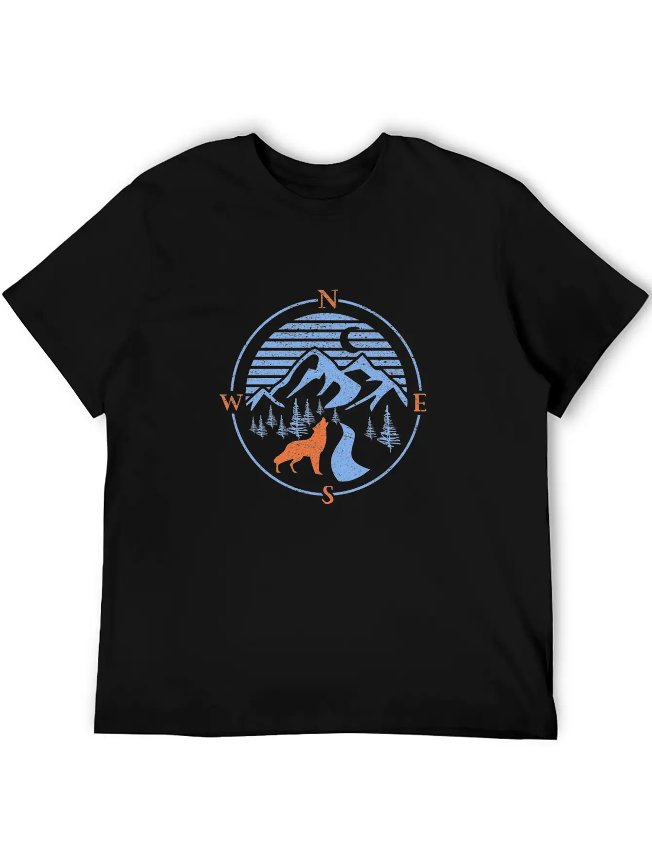 Compass! North South East West Wolf Outdoor Nature Classic Cotton Tee – Unisex Comfort For Any Season